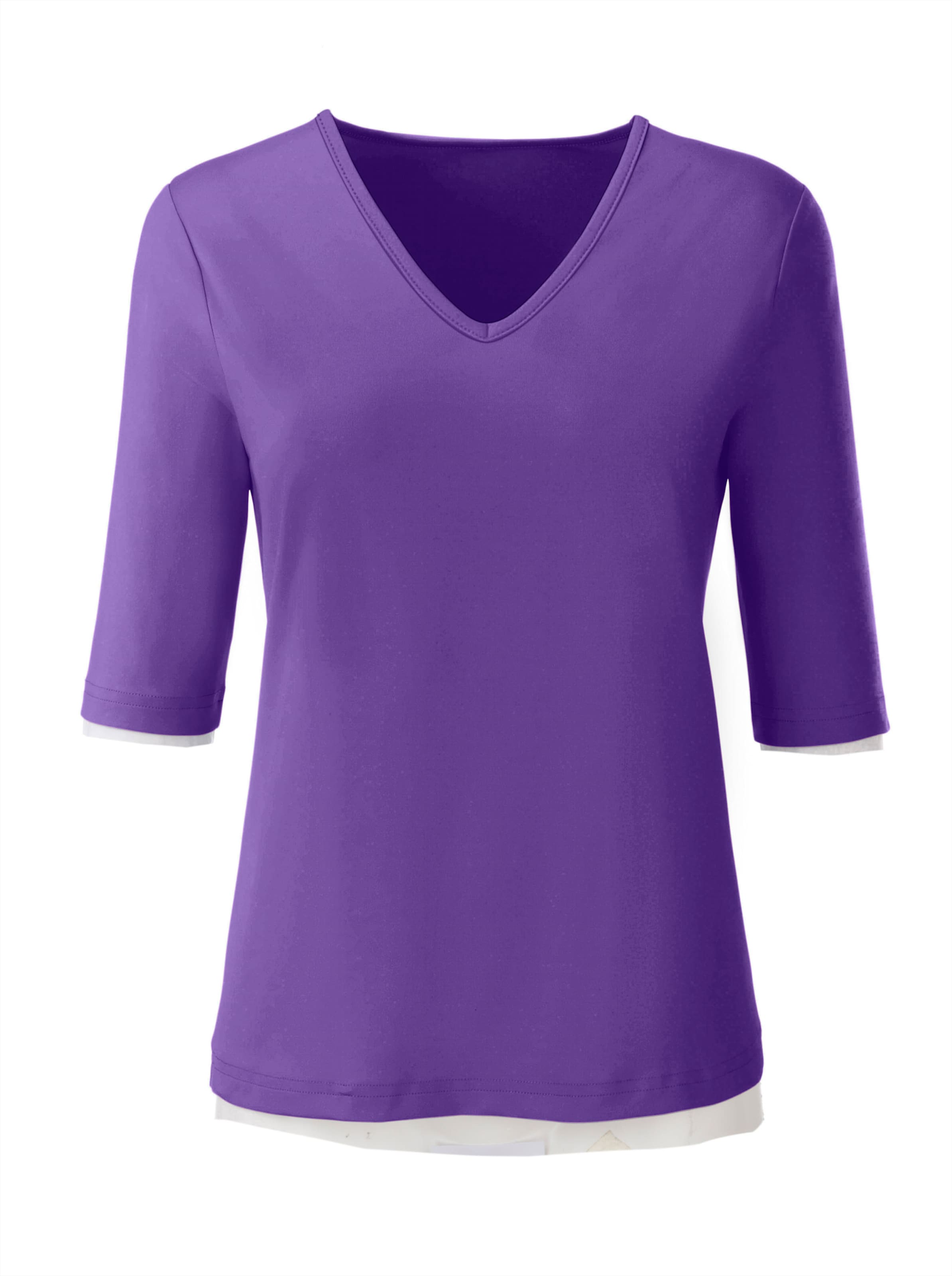 Aktiv Gel günstig Kaufen-V-Shirt in lila von heine. V-Shirt in lila von heine <![CDATA[Shirt mit V-Ausschnitt. Aus Tactel: herrlich weich, atmungsaktiv, dabei strapazierfähig, langlebig, knitterarm und pflegeleicht.]]>. 