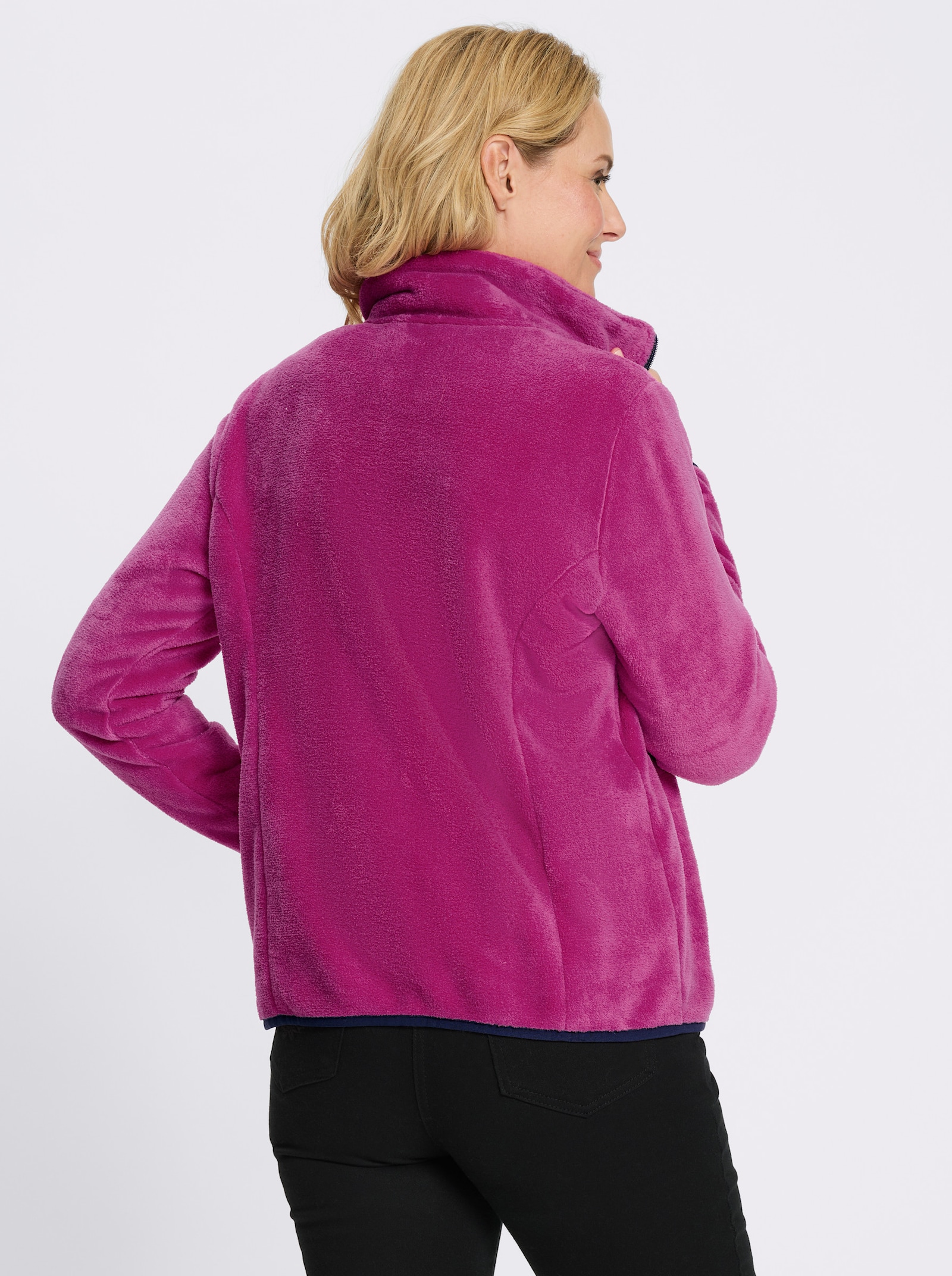 Fleecejacke mit elastischen Abschlüssen - magenta
