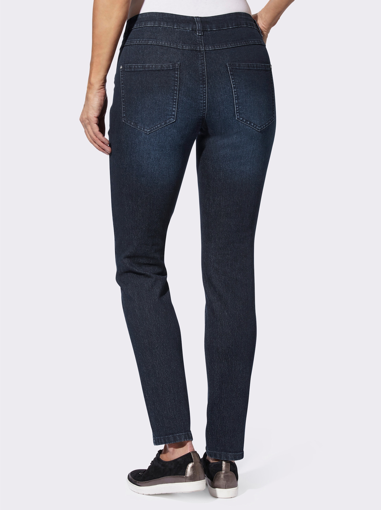 Stretchjeans met afkledende zijnaad - dark-blue
