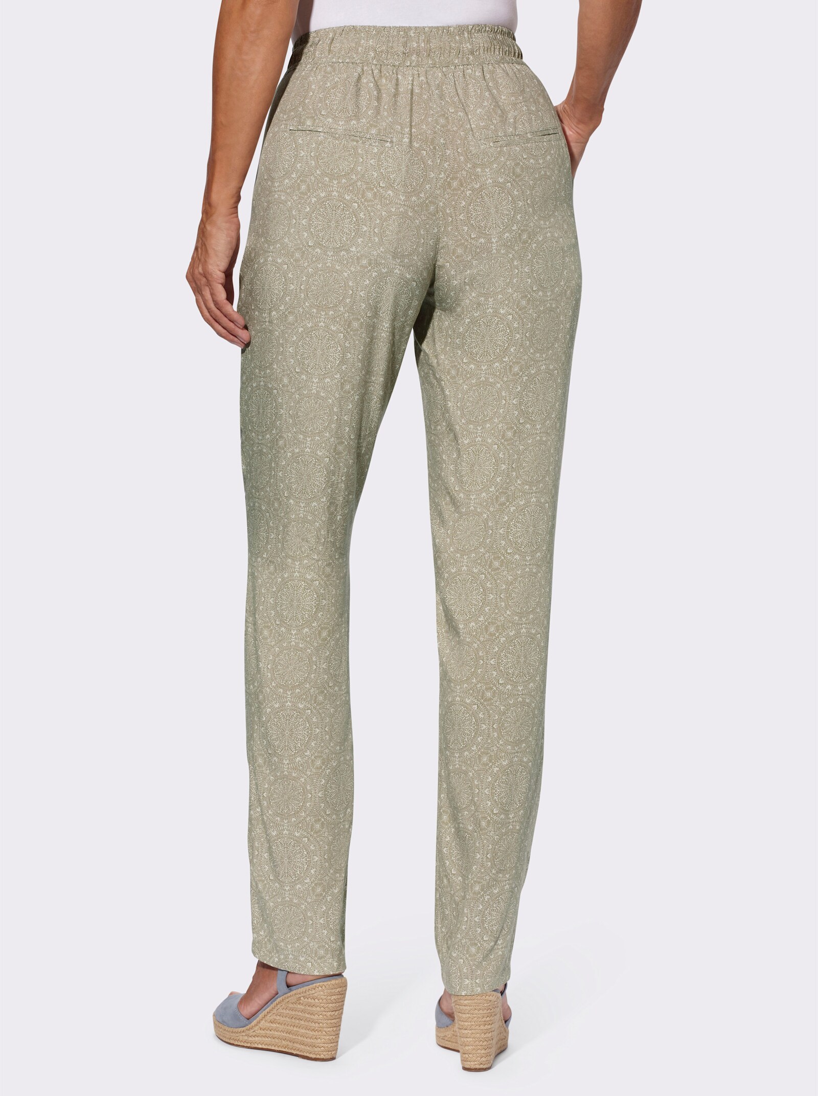 Schlupfhose mit Mandala-Druck - schlamm-champagner-bedruckt