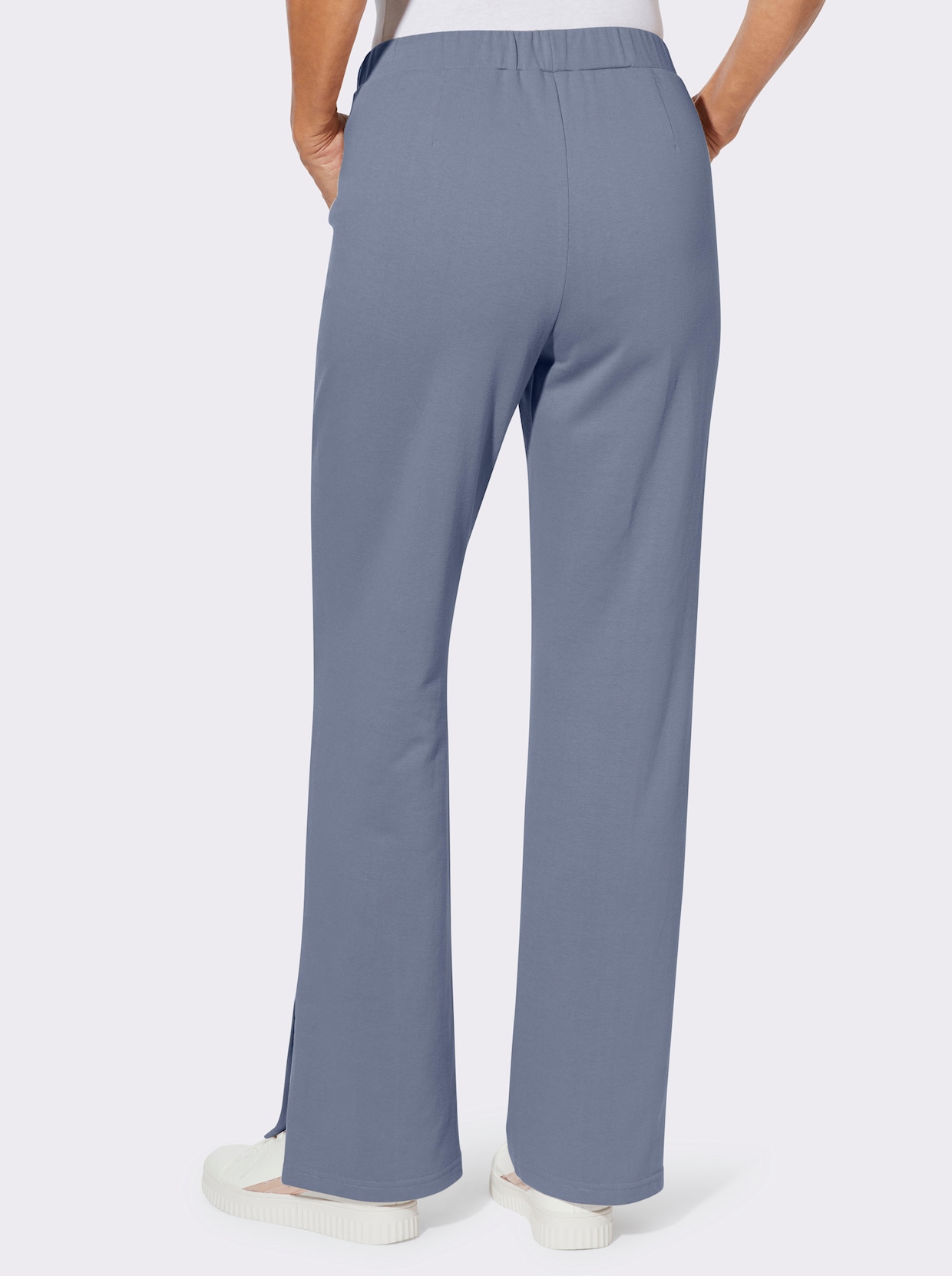 Jerseyhose mit abgesteppten BIesen - taubenblau