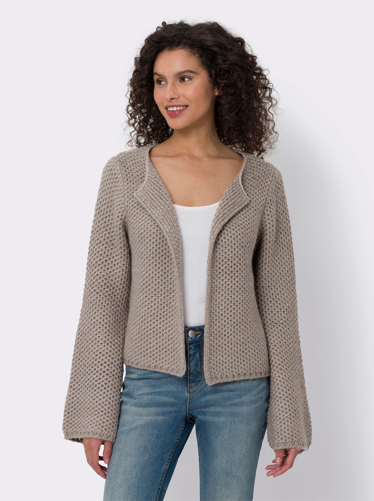 heine Strickjacke - sesam-meliert