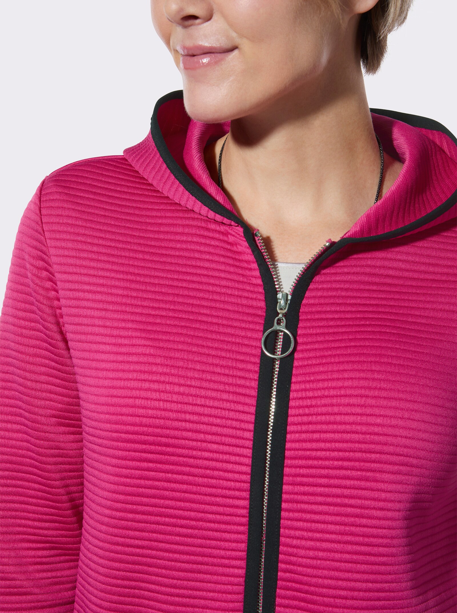Shirtblazer mit Kapuze - fuchsia