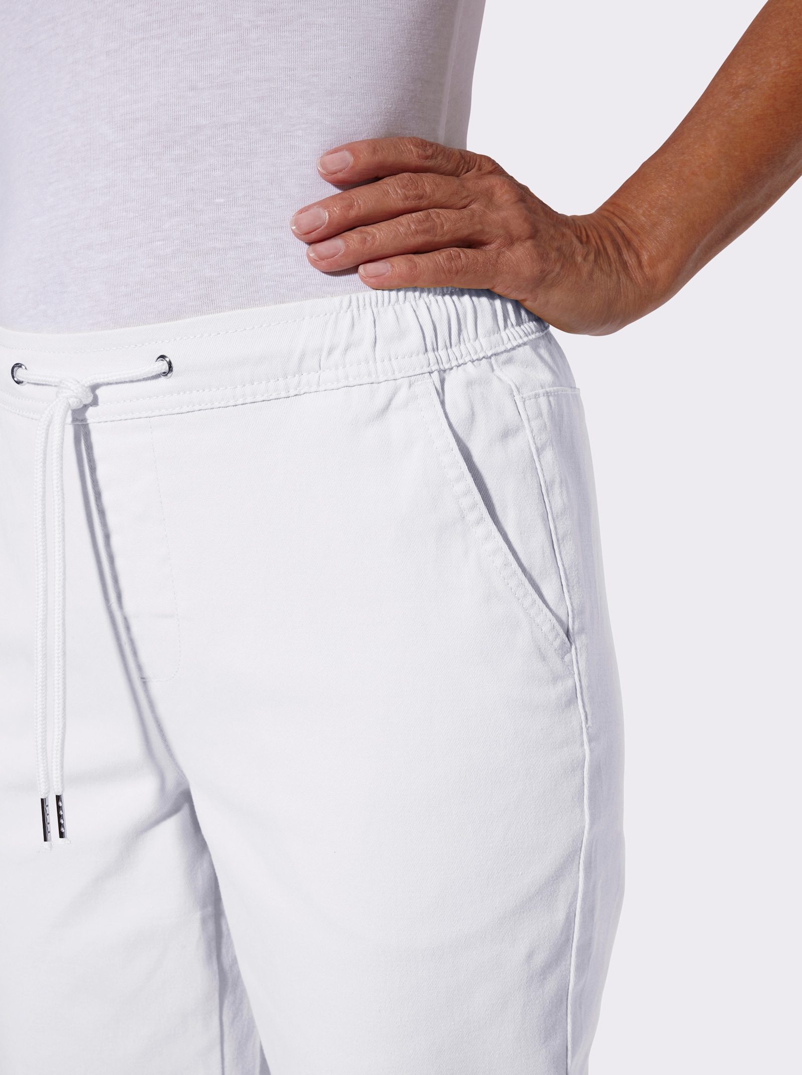 Schlupfjeans , weitenregulierbar - weiß