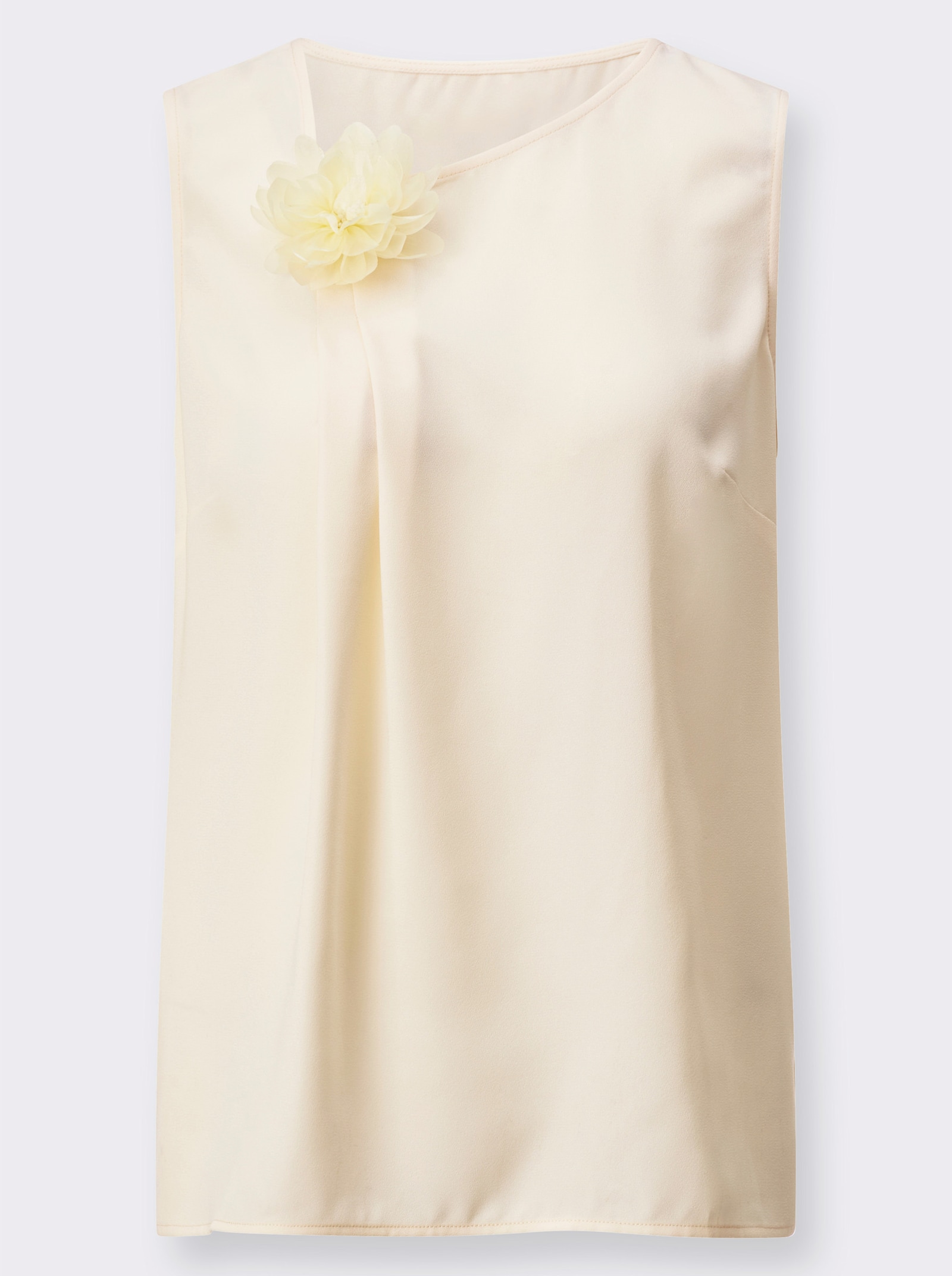Blusentop mit Blüten-Applikation - champagner