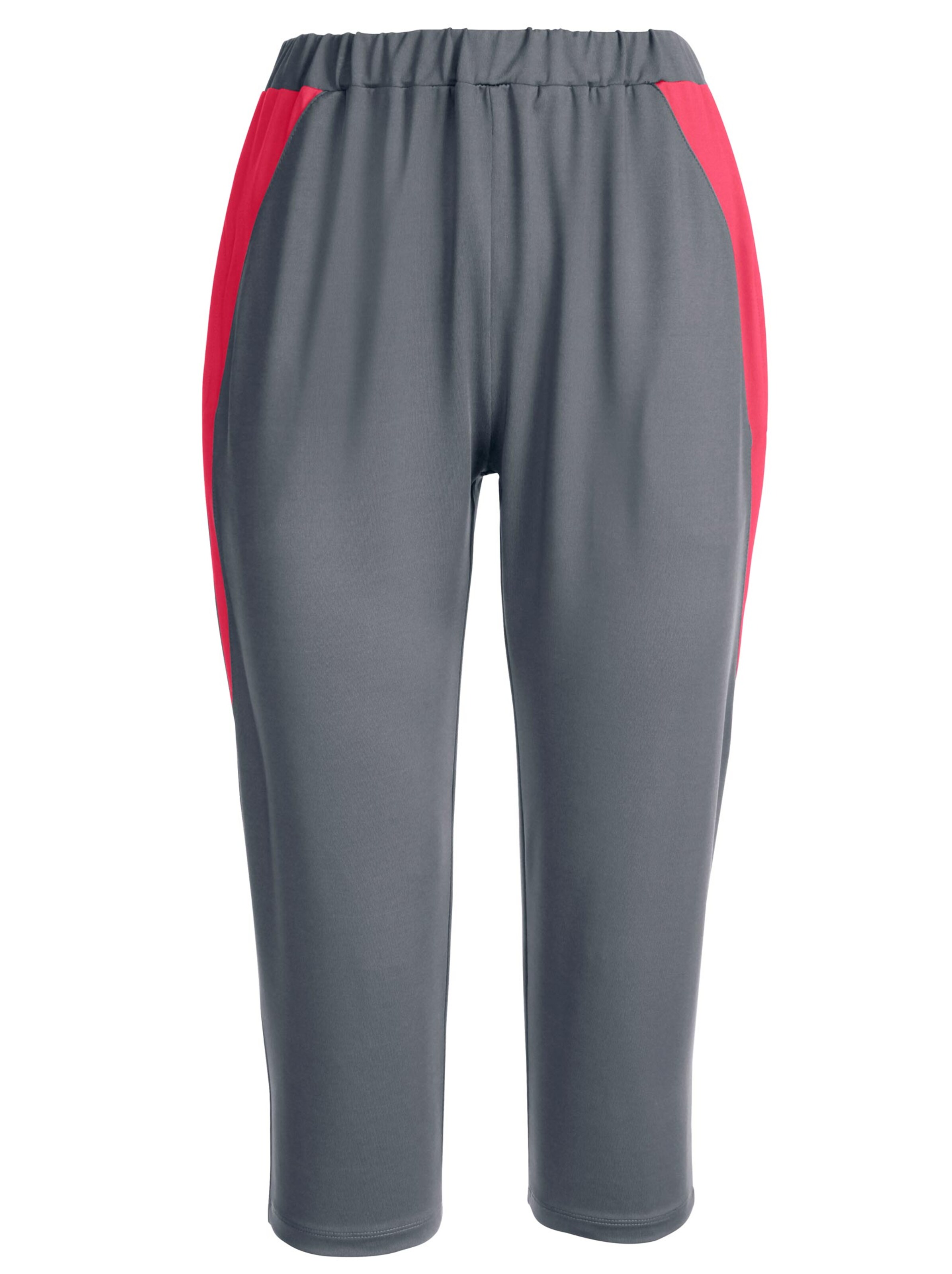 Capri-Freizeithose - grau-koralle