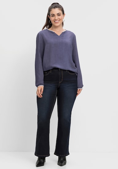 sheego Bootcut-Jeans - dark blue denim
