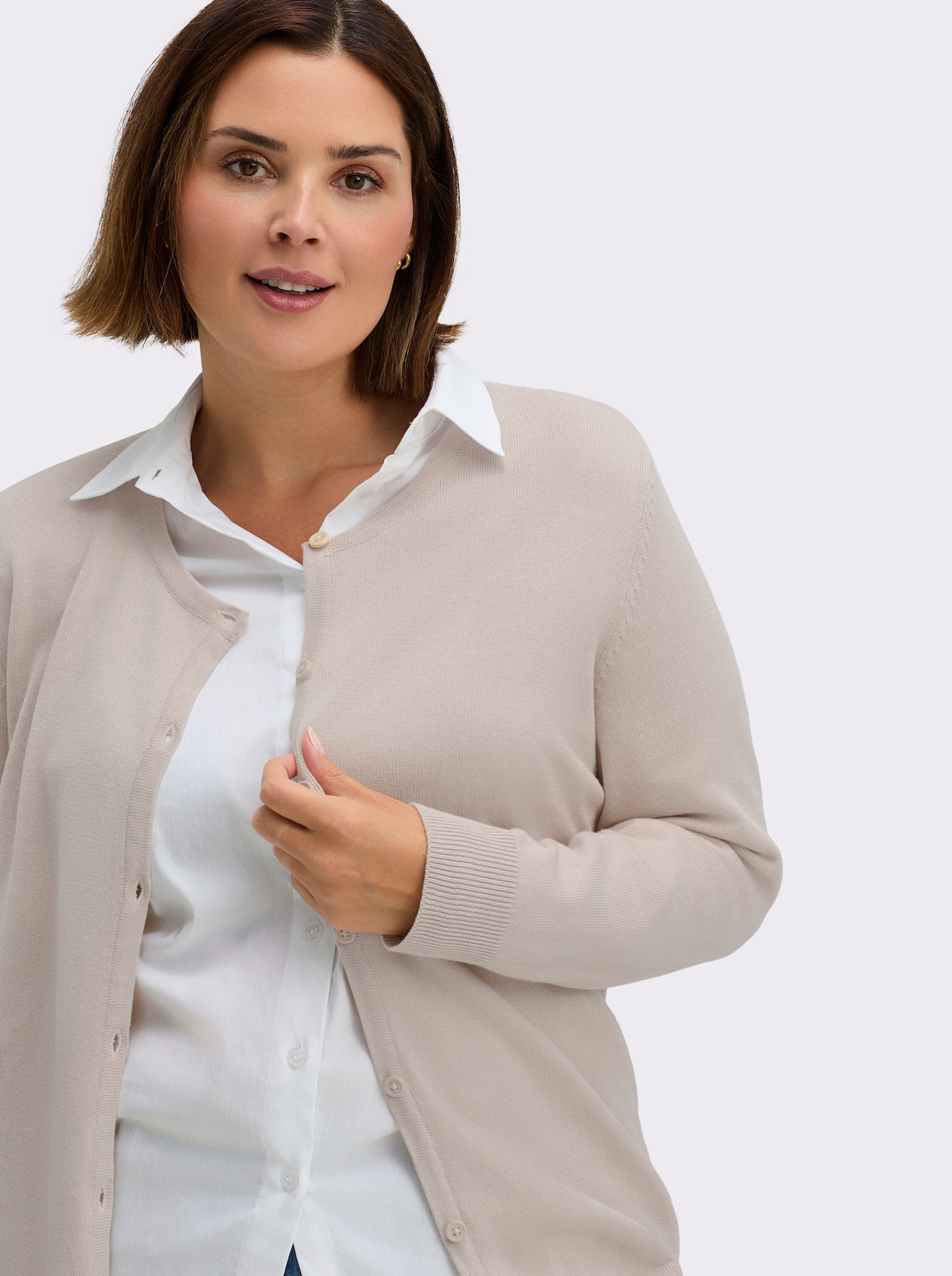 Strickjacke aus reiner Baumwolle - beige