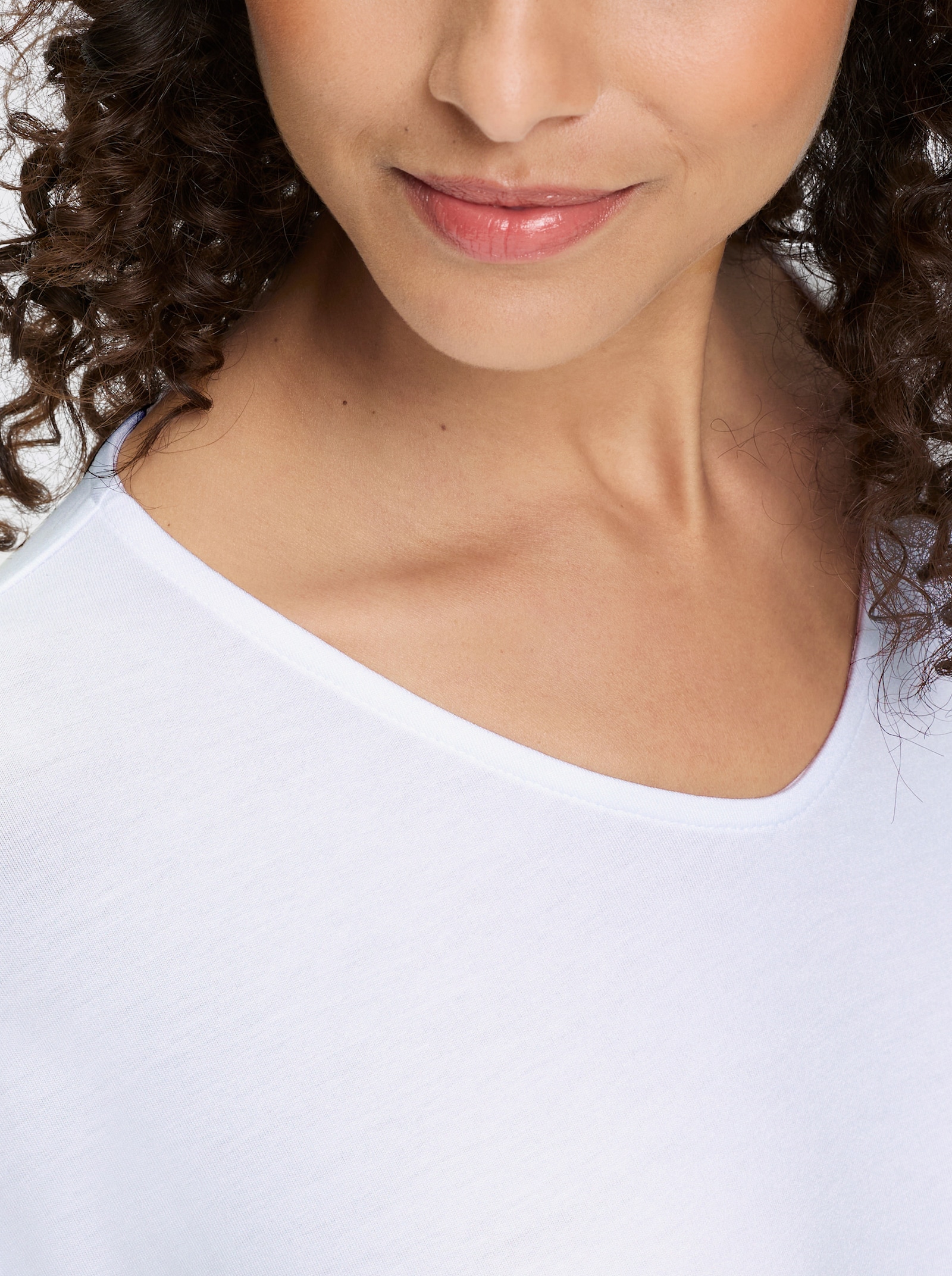 heine Kurzarmshirt mit Knoten-Optik - weiss