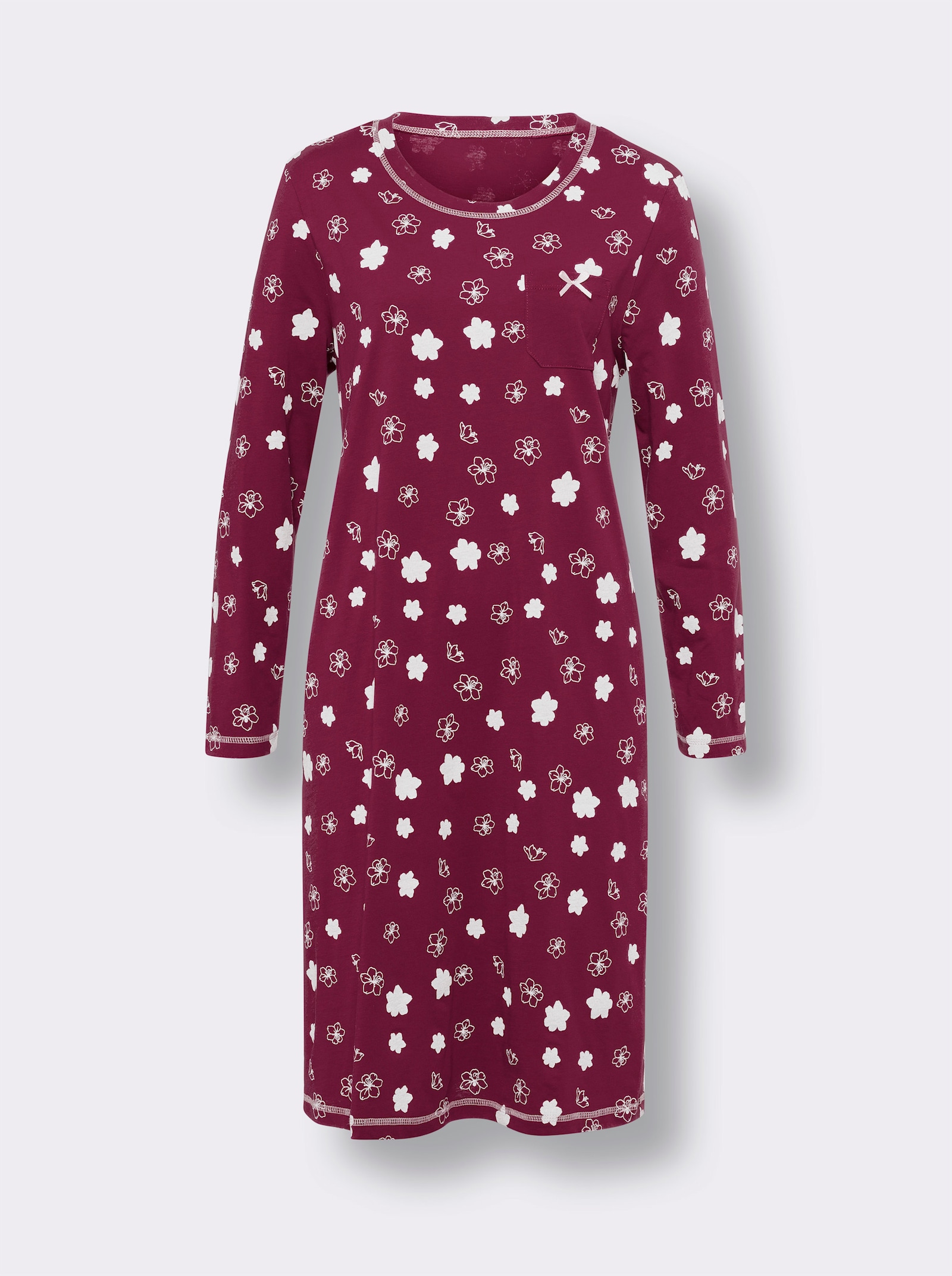 Nachthemden mit Kontrast-Akzenten, im Doppelpack - malve + malve-bedruckt