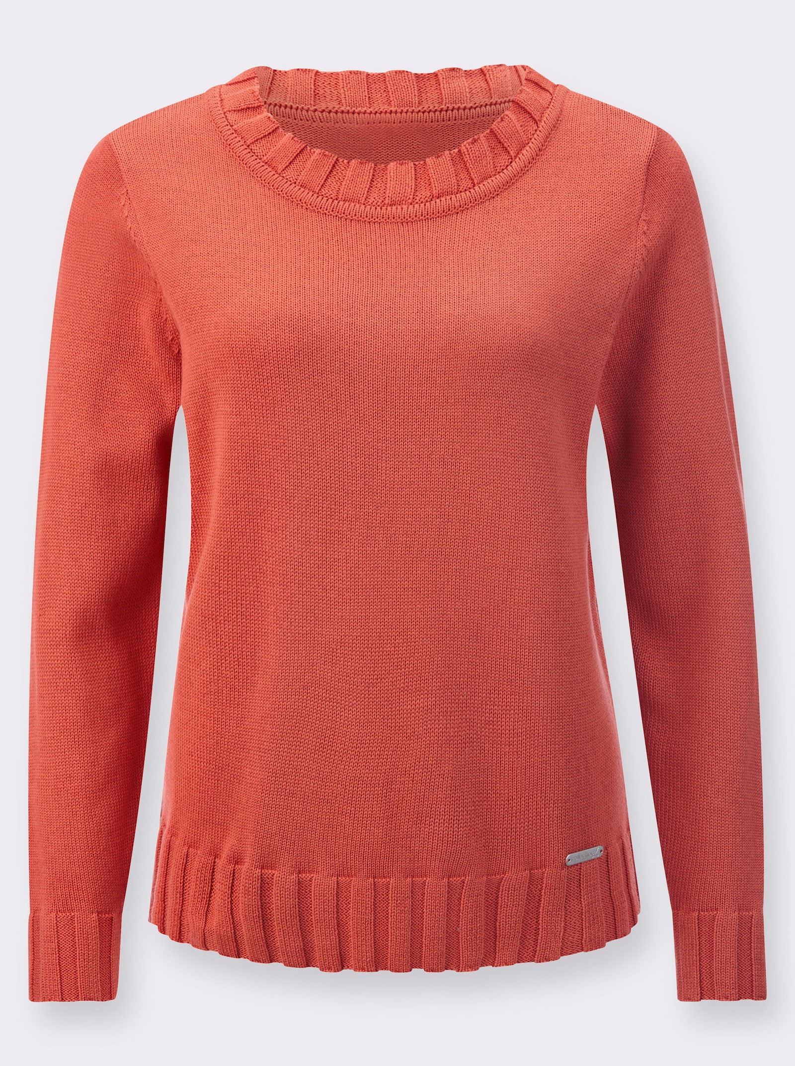 Langarm-Pullover mit Ripp-Abschlüssen - terra