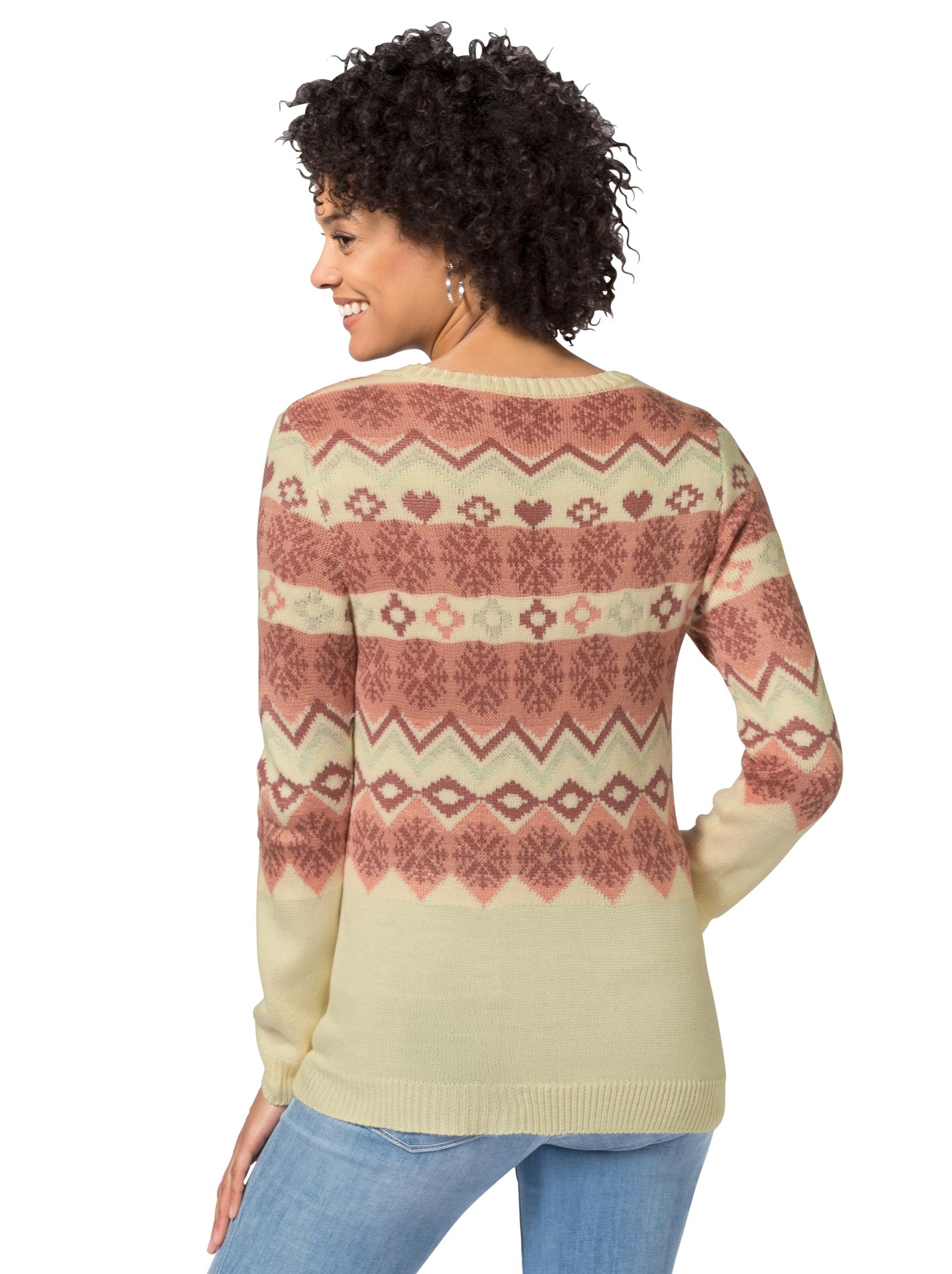 Pullover - wollweiß-gemustert