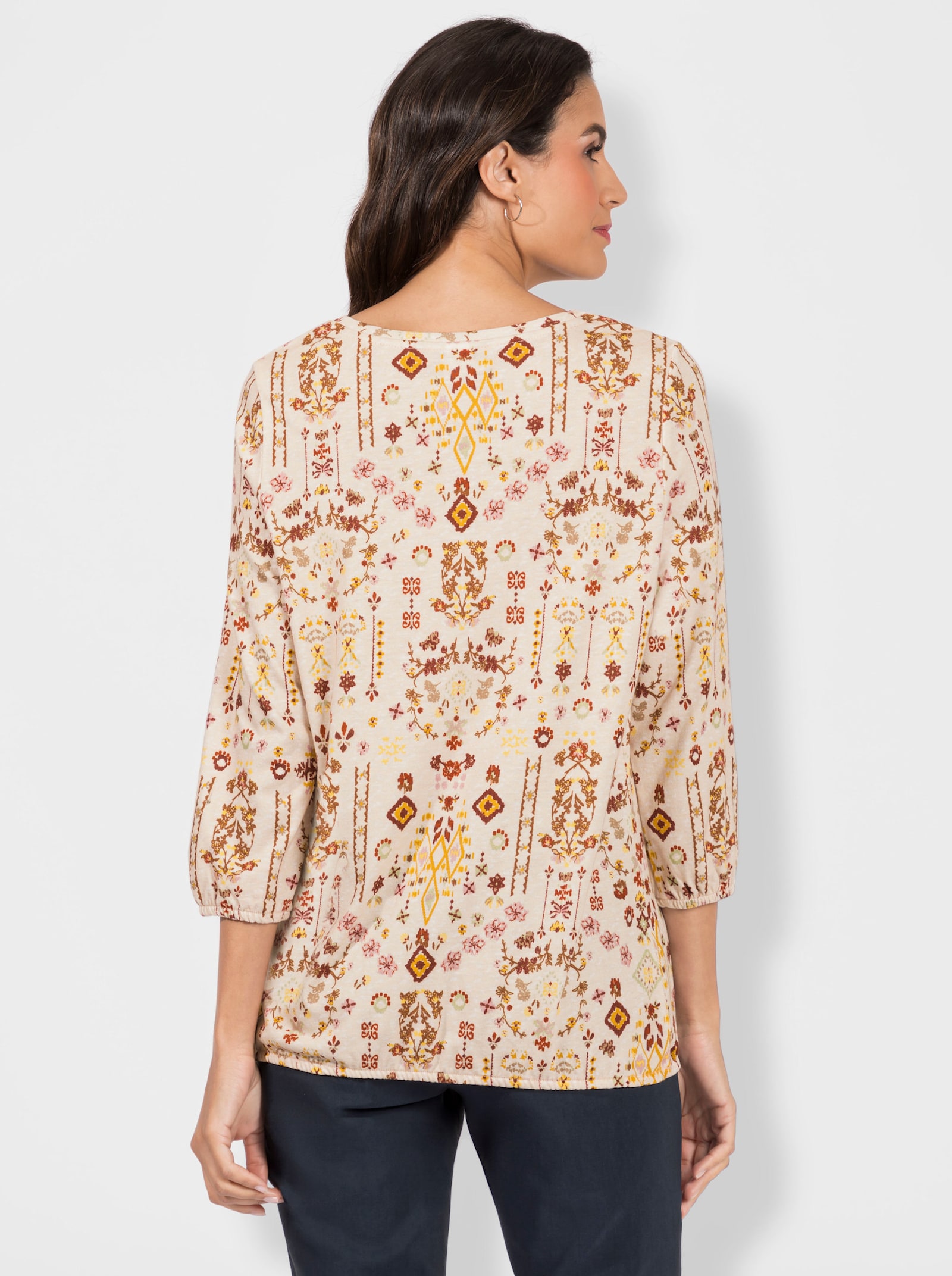 Print-Shirt mit Ethno-Druck - camel-bedruckt