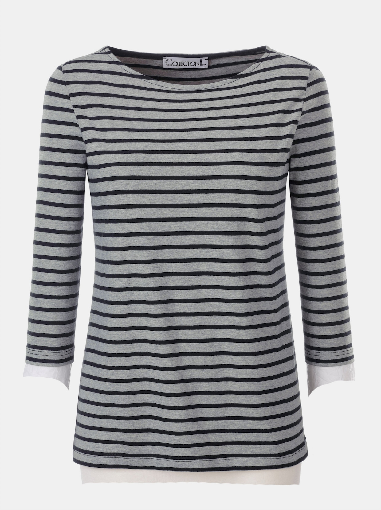 T-Shirt - grau-gestreift