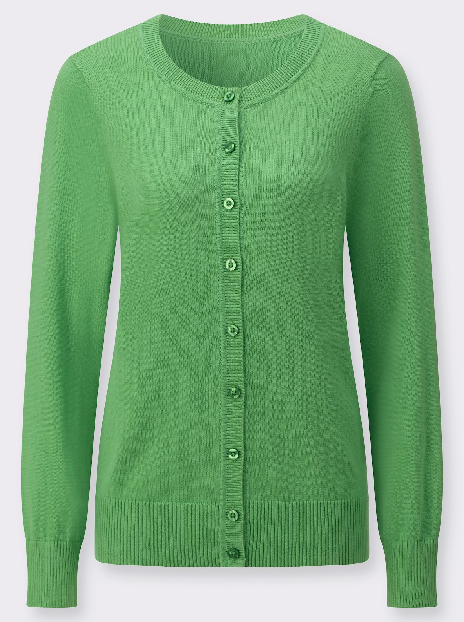 Cardigan met ribboorden - appel