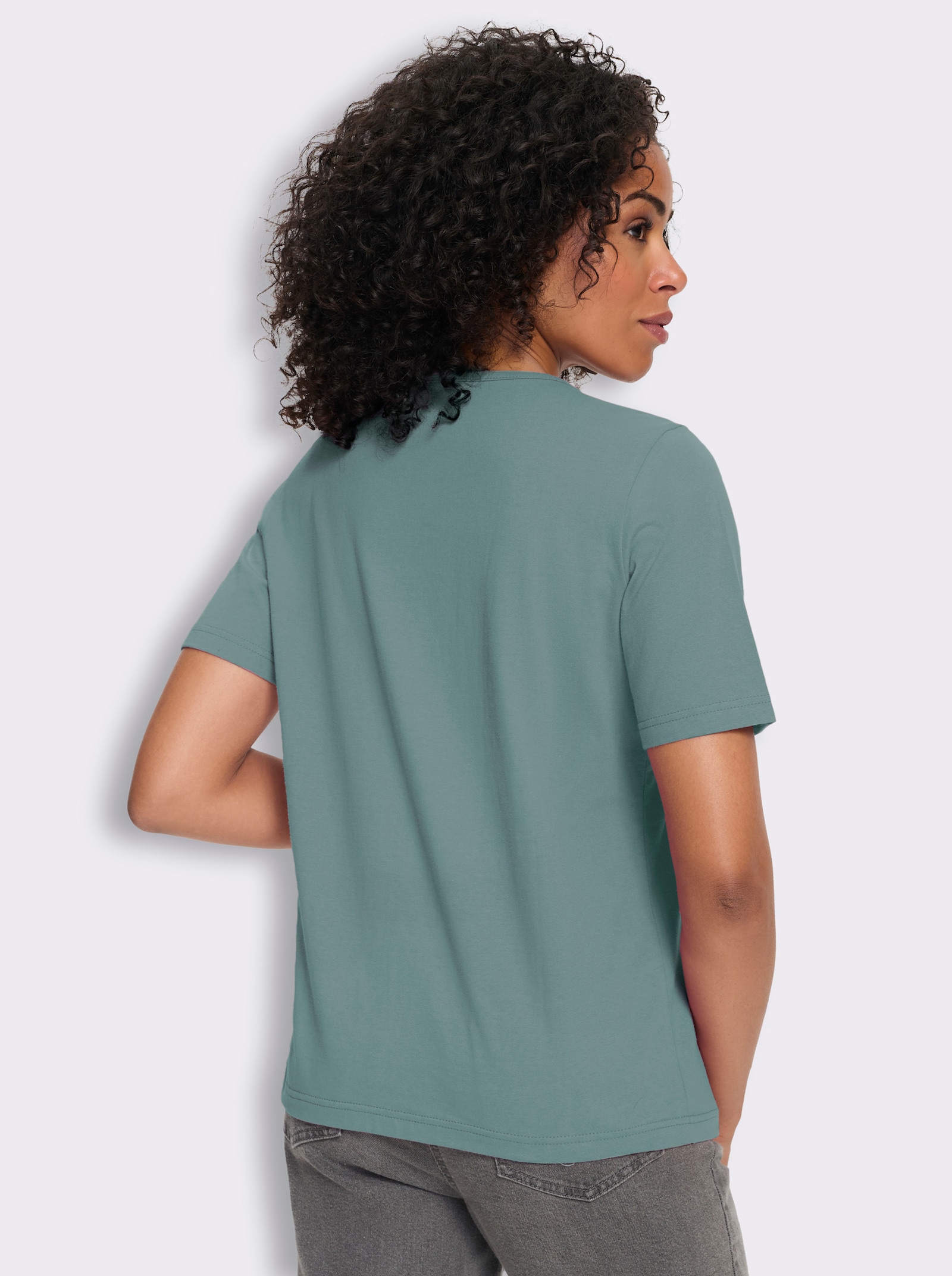 Shirt met korte mouwen en ankermotief - jade