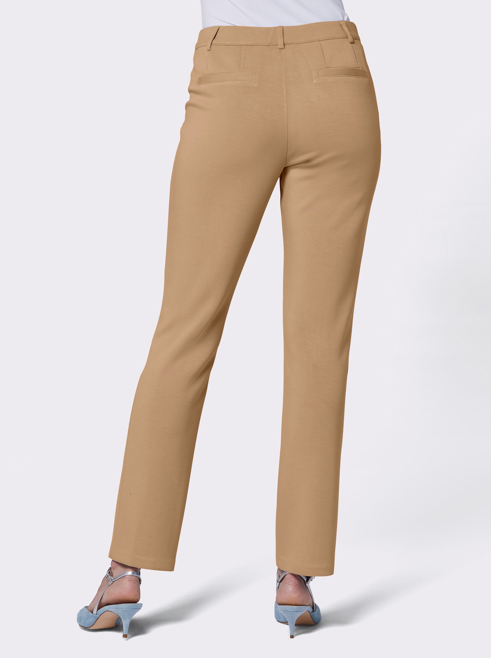 CREATION L PREMIUM Stretch-Hose mit abgesteppter Biese vorne - camel