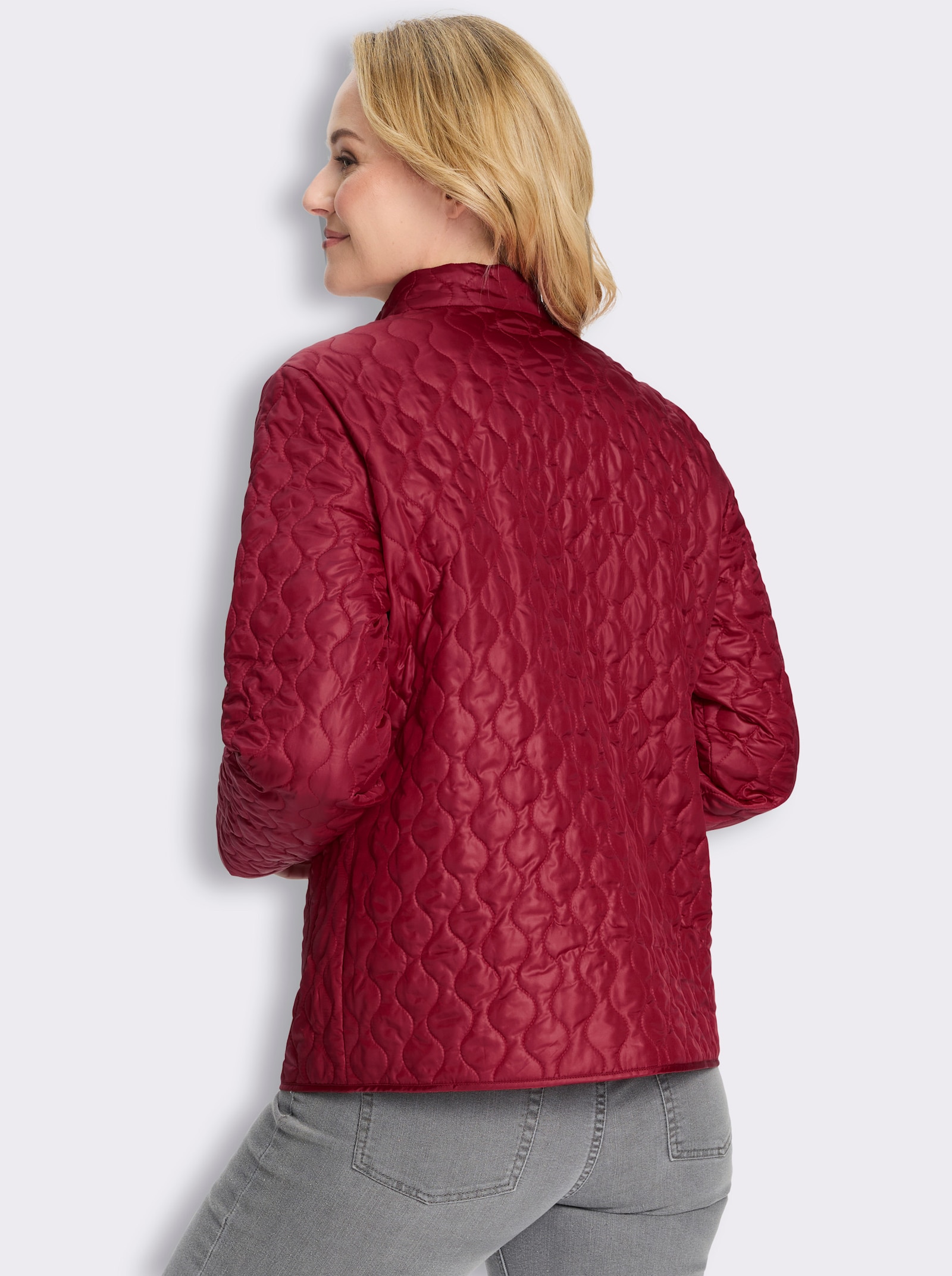Steppjacke für die Übergangszeit, leicht wattiert - kirsche