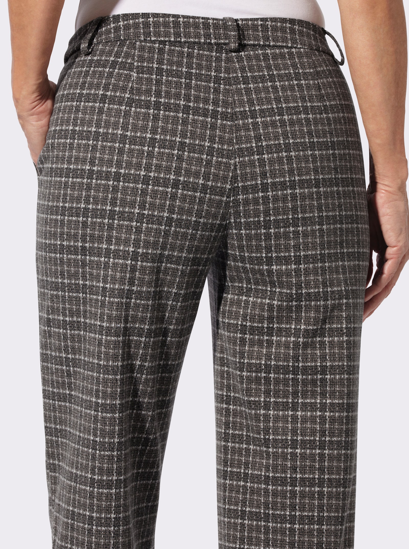 Stoffhose in Jersey-Qualität - schoko-ecru-gemustert