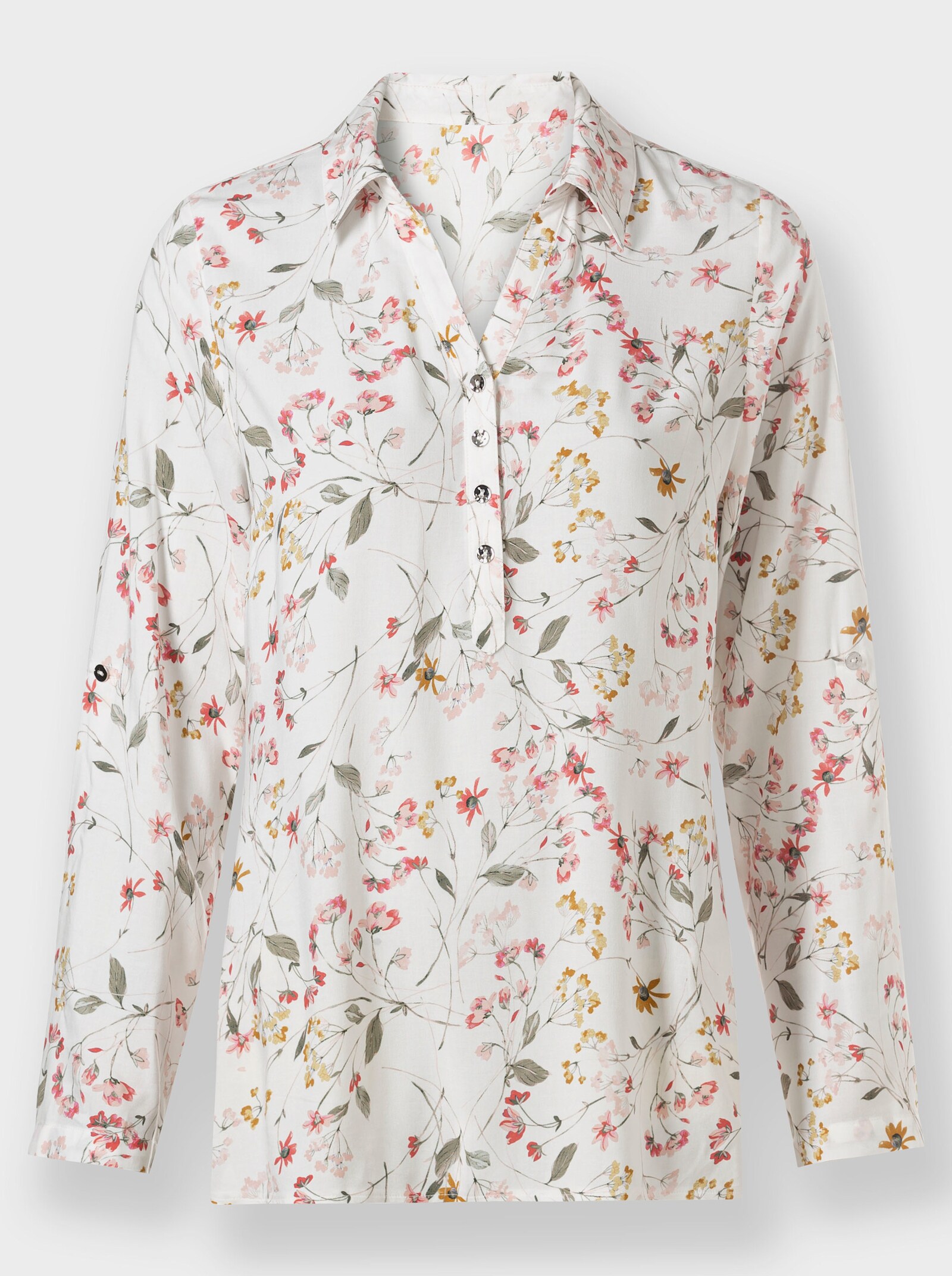 Druckbluse in Schlupfform - ecru-bedruckt