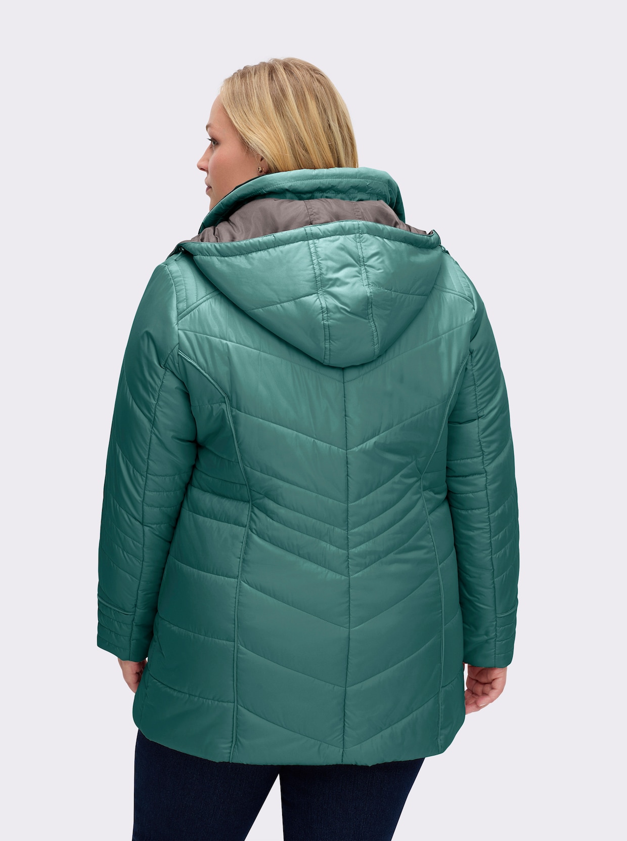 Steppjacke in Microfaser-Qualität, pflegeleicht - jadegrün