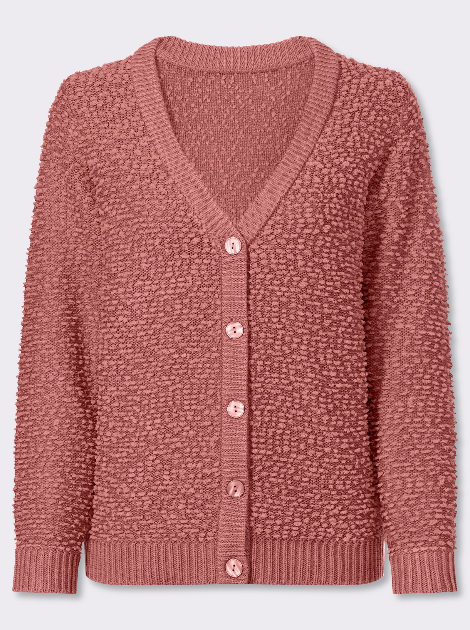 Cardigan aus Effektgarn - rosenholz