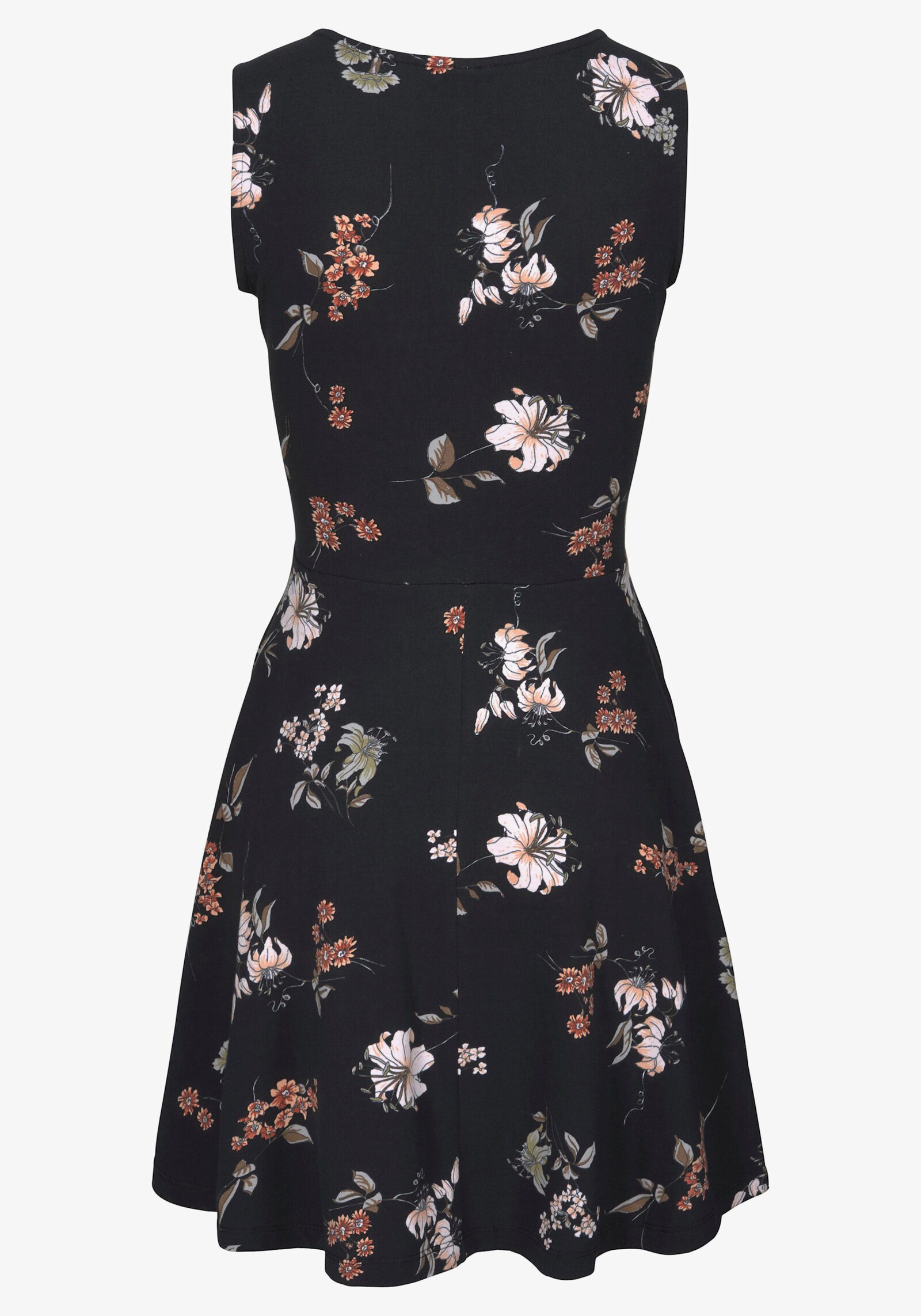 Beachtime Strandkleid - schwarz-geblümt