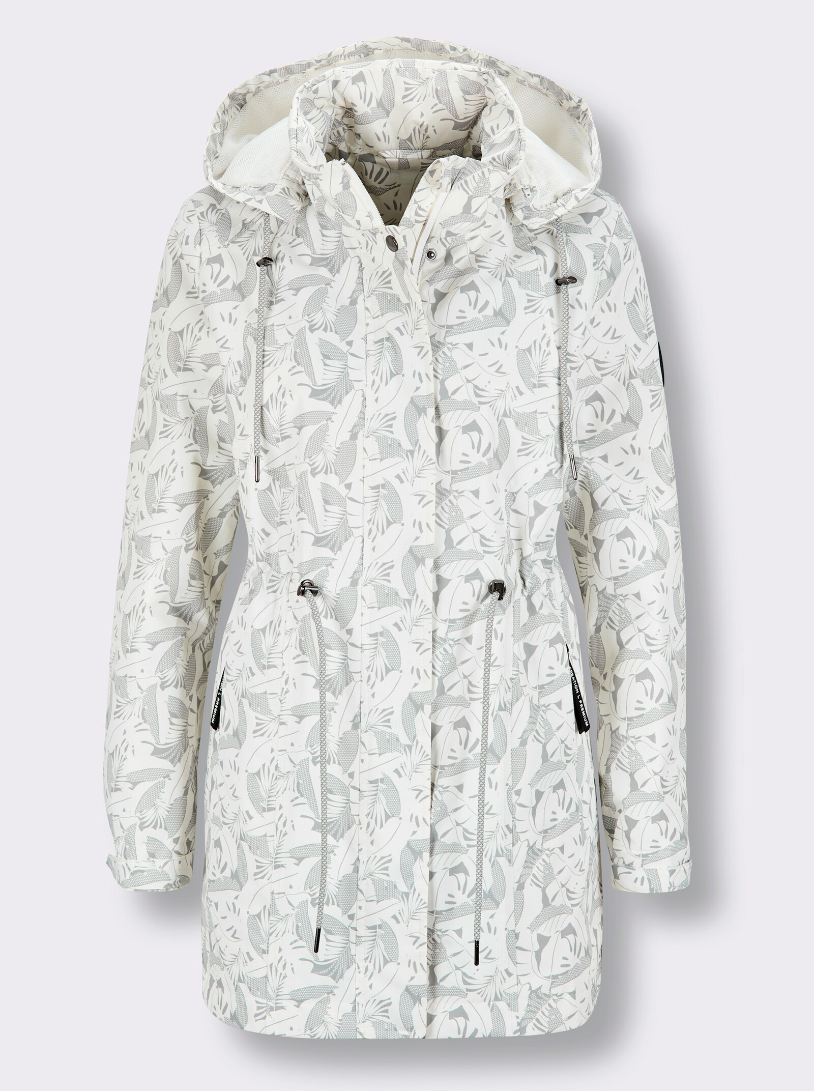CREATION L PREMIUM Funktionsjacke mit Taillen-Tunnelzug - ecru-steingrau-bedruckt