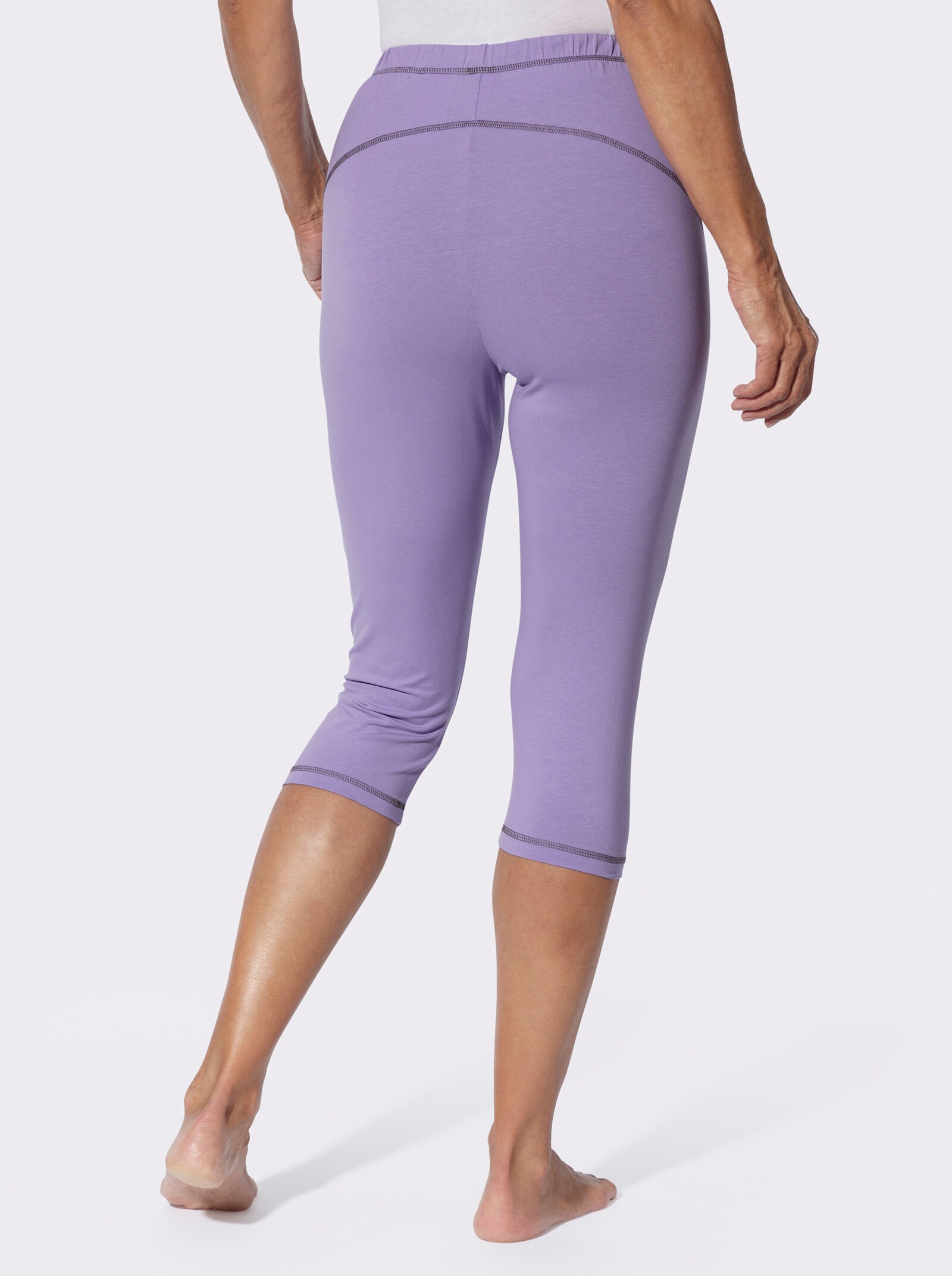 Caprileggings mit Kontrastnähten - lavendel
