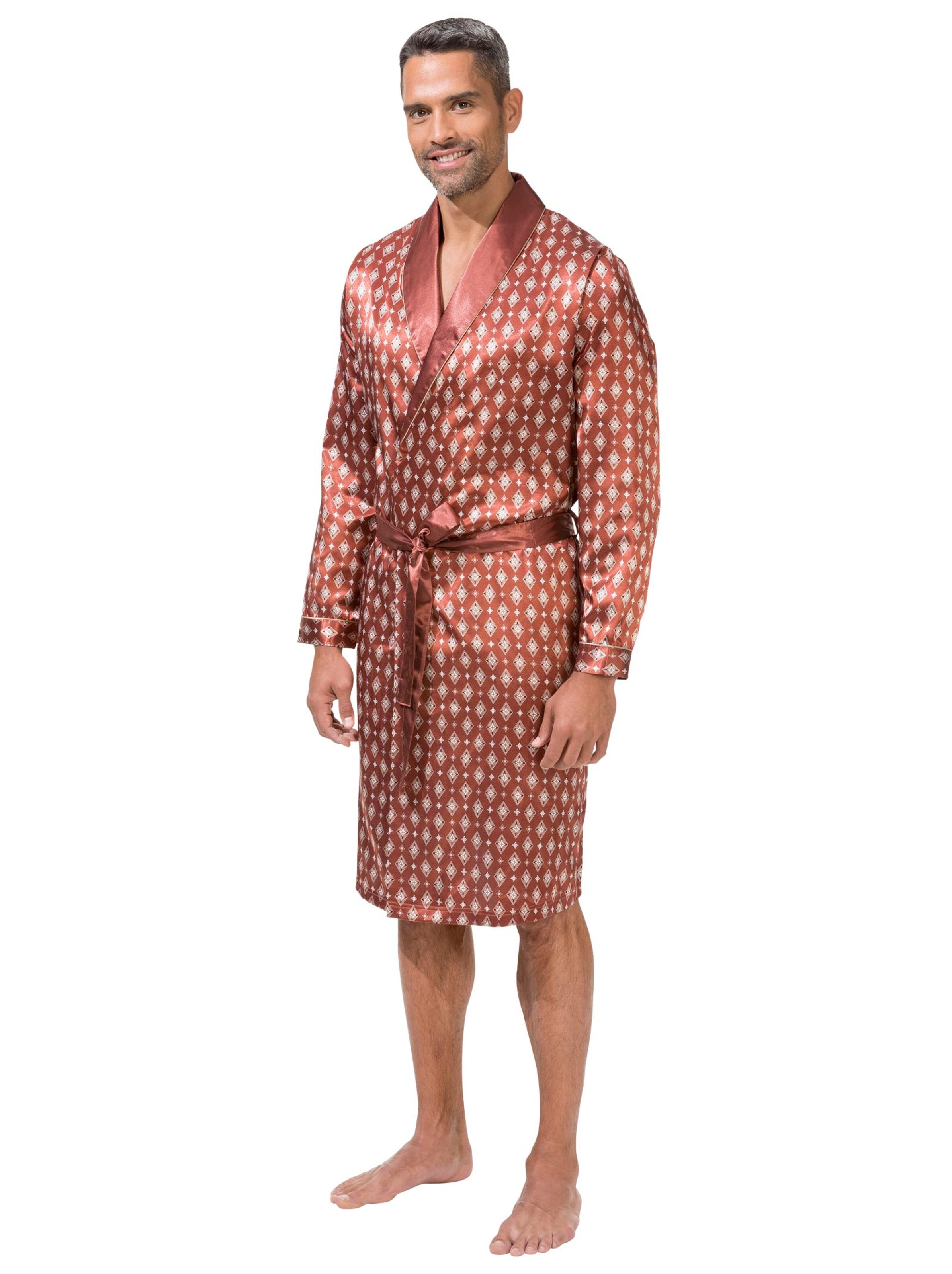 Morgenmantel - zimt-bedruckt