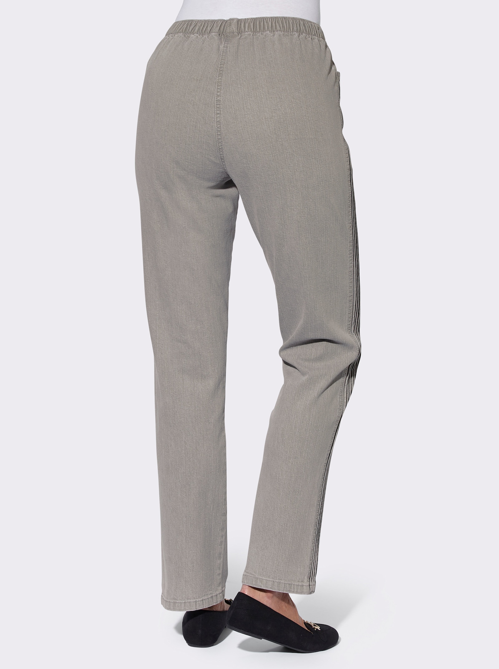 Jeans met tweede zijnaad - grey denim