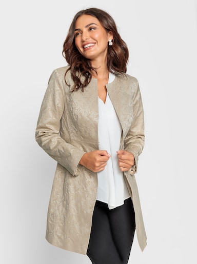 Longblazer in Jacquard-Qualität - sand-gemustert