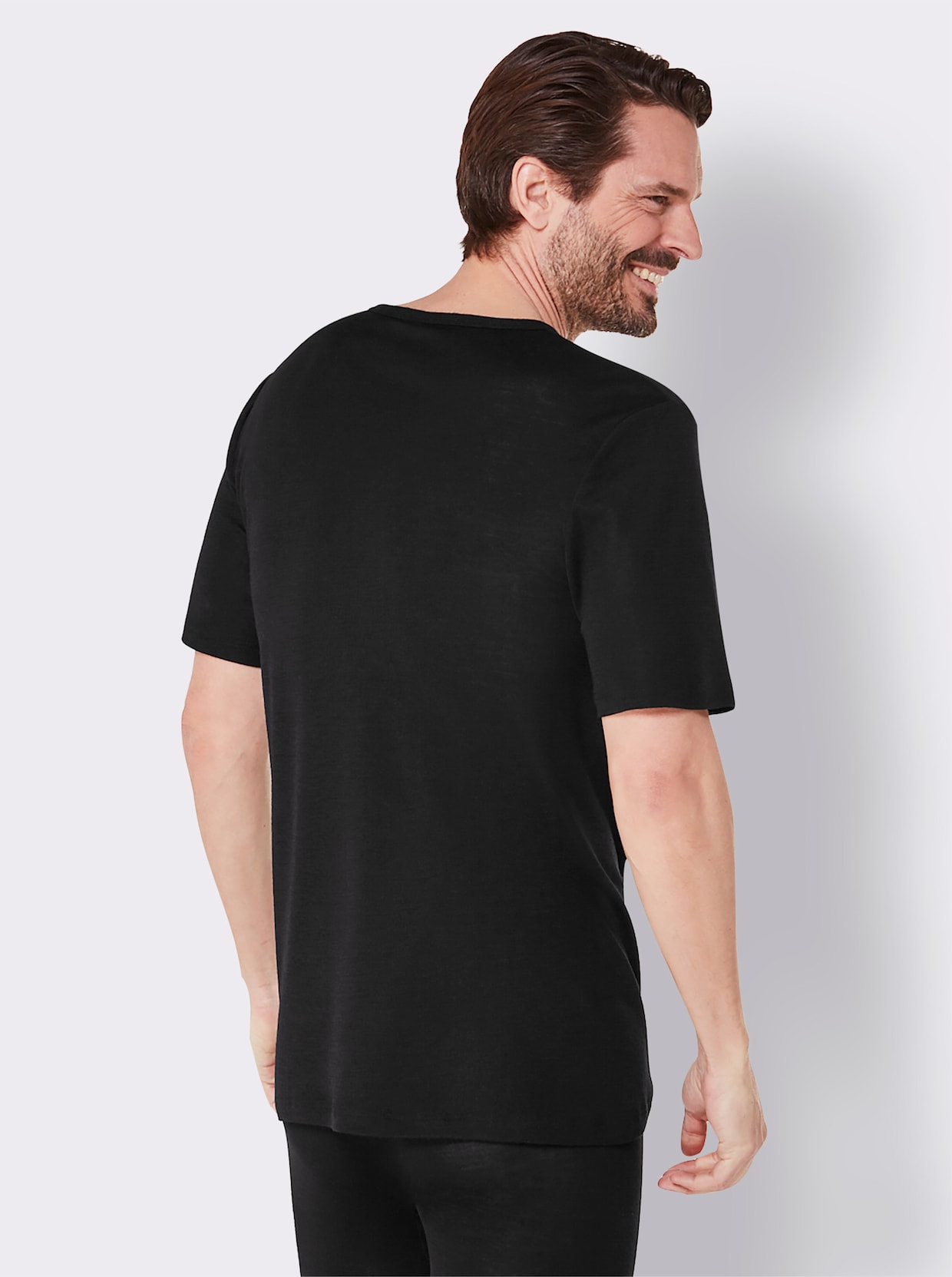 conta 2-in-1-Langarmshirt - schwarz