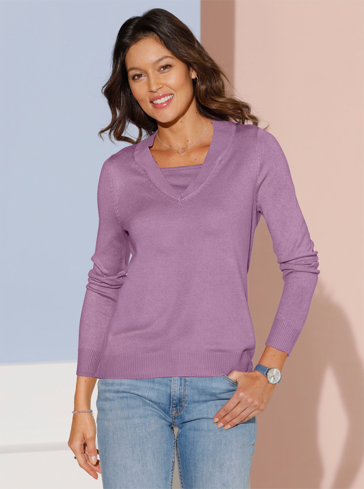 2-in-1-Pullover - orchidee
