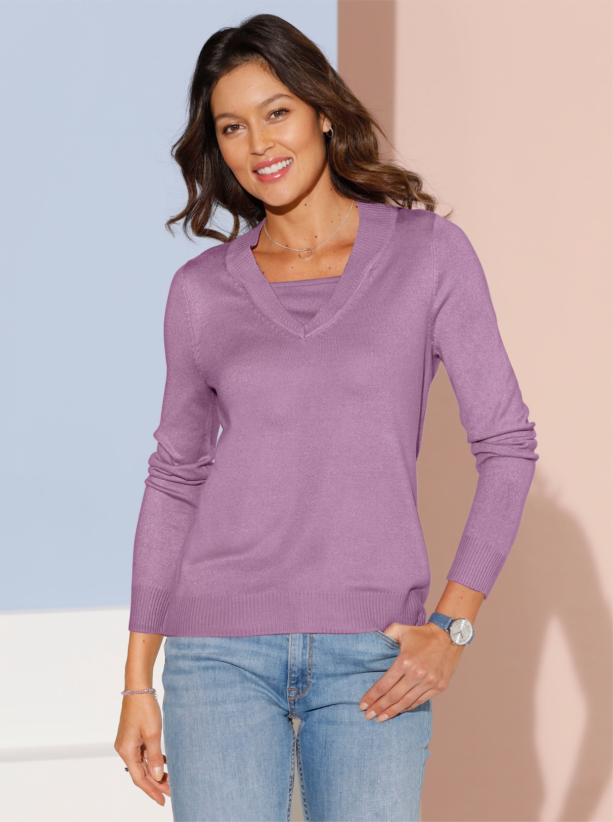 2-in-1-Pullover - orchidee