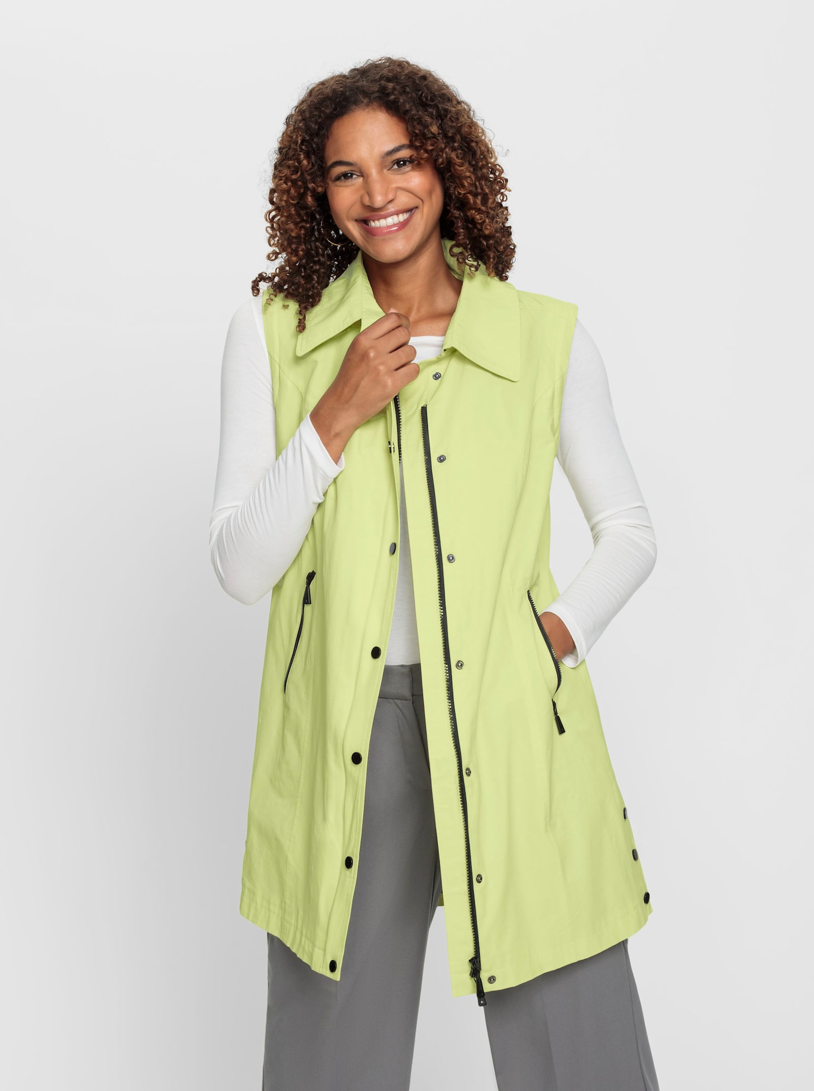 2-in-1-Jacke mit abnehmbarer Kapuze - pistazie