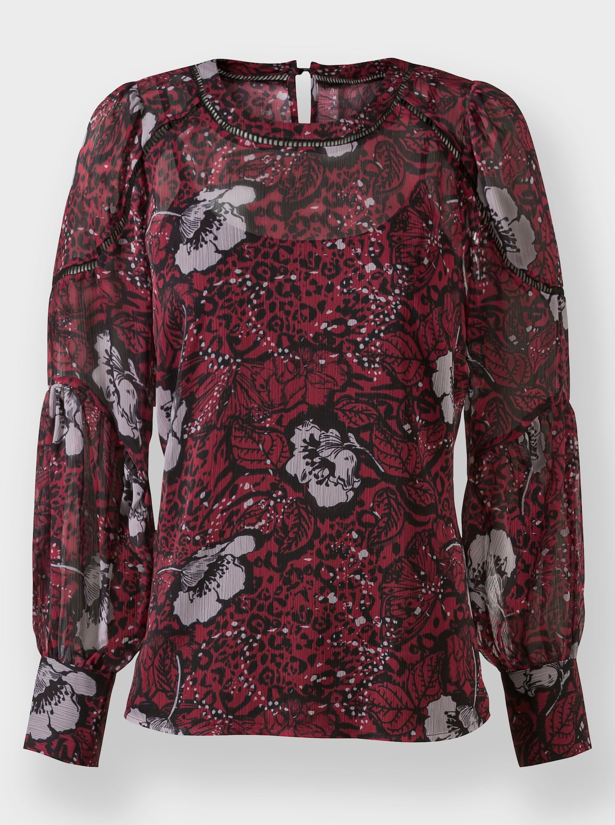 heine Blouse met print - kers/zwart geprint