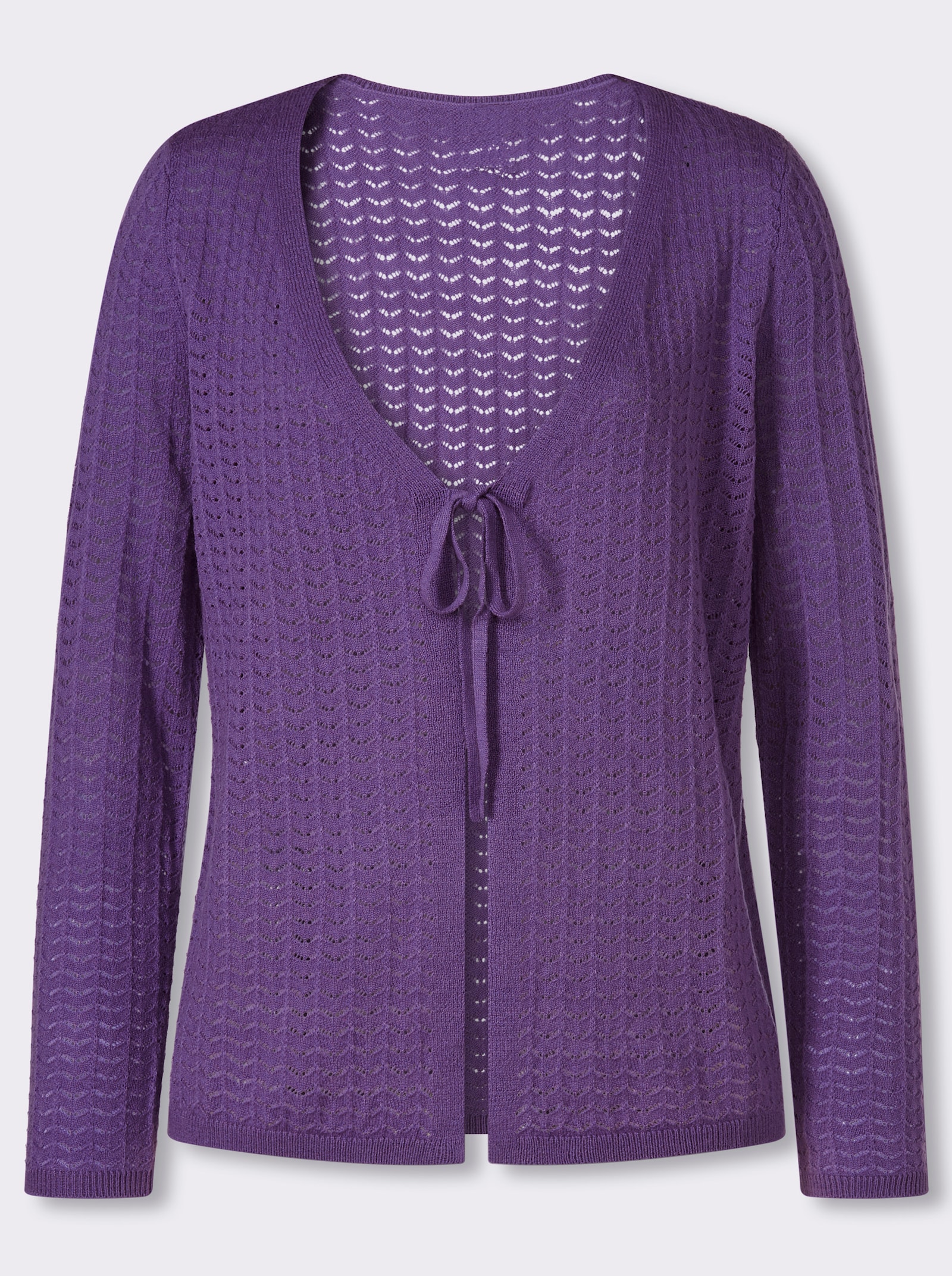 Strickjacke mit Ajour-Muster - lila