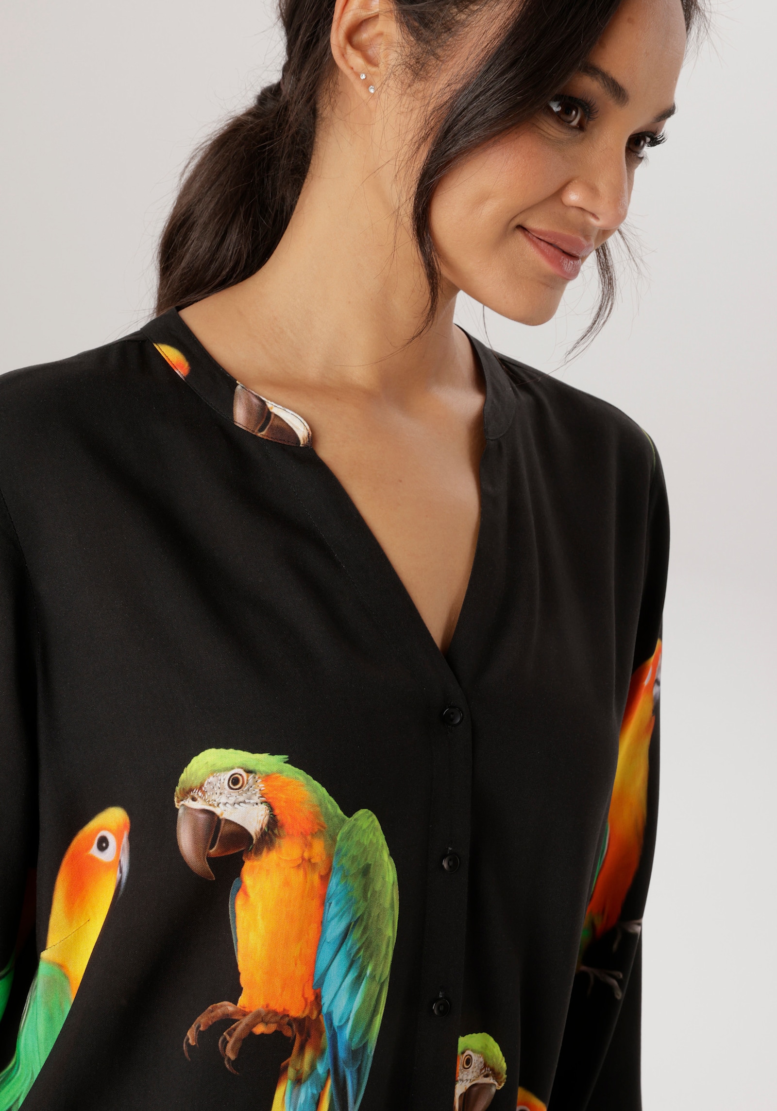 Aniston PLUS Longbluse - schwarz-bunt