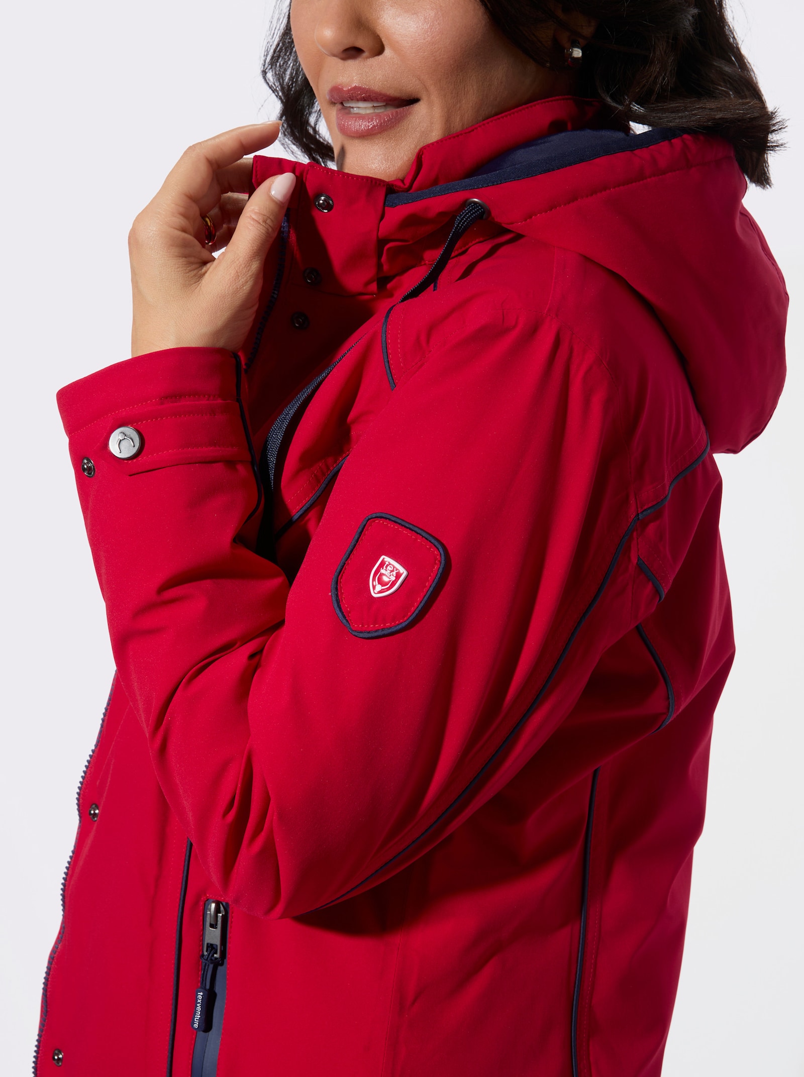 Funktionsjacke mit abnehmbarer Kapuze - rot