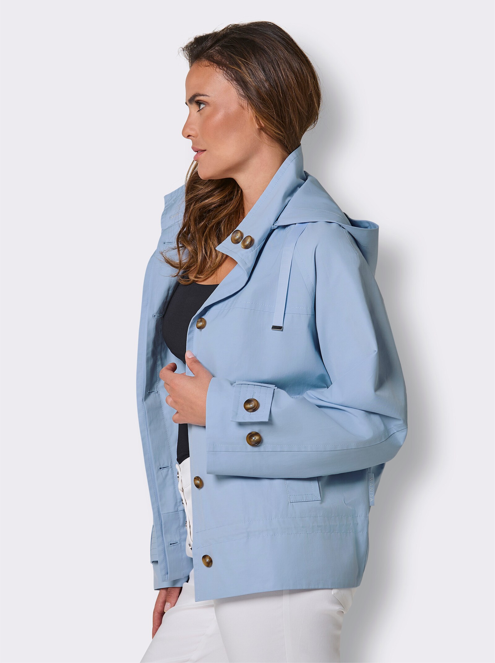 CREATION L PREMIUM Kurzjacke mit Taillen-Tunnelzug - hellblau