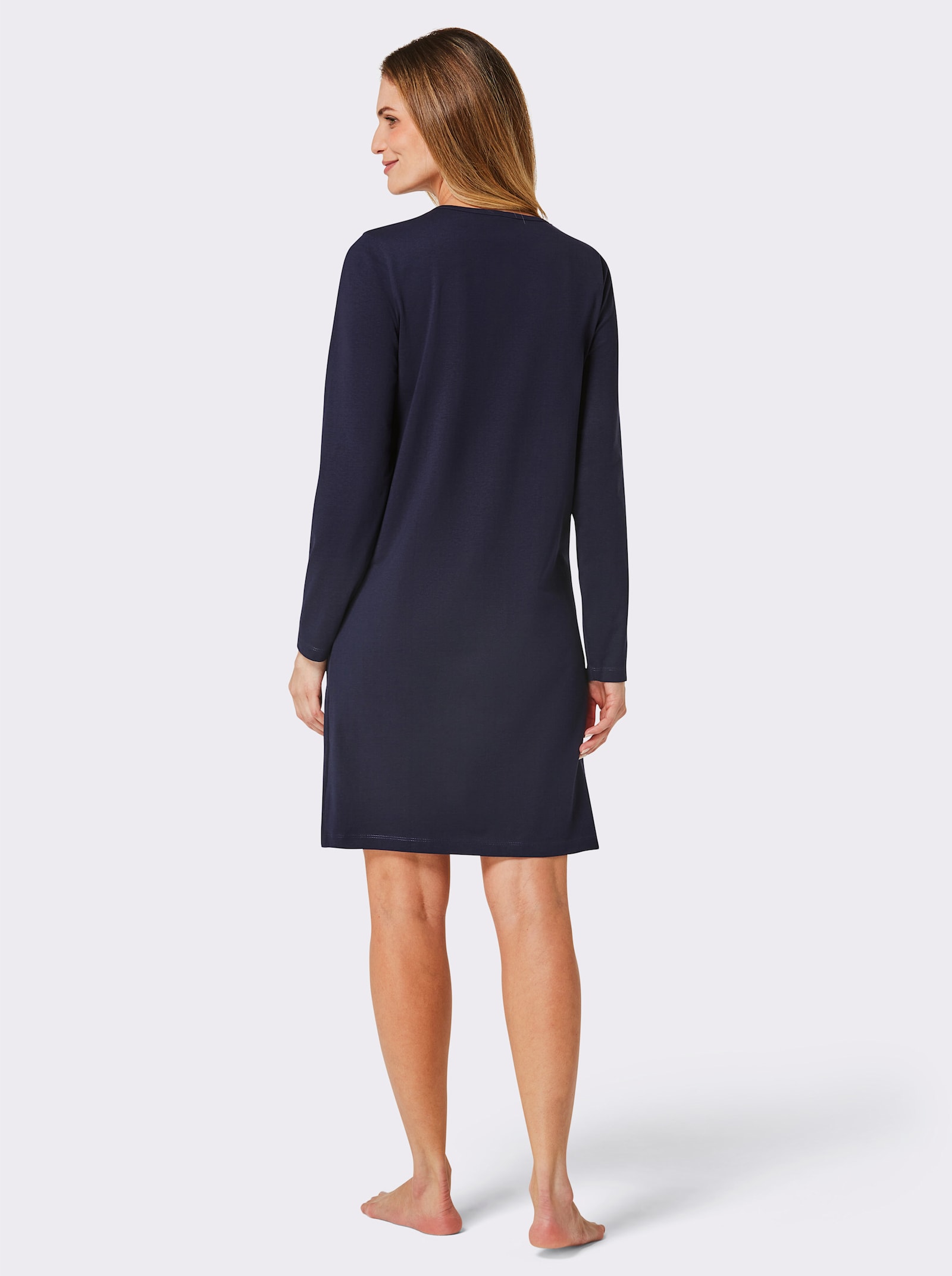 wäschepur Chemises de nuit avec imprimé devant - vert d'eau + marine