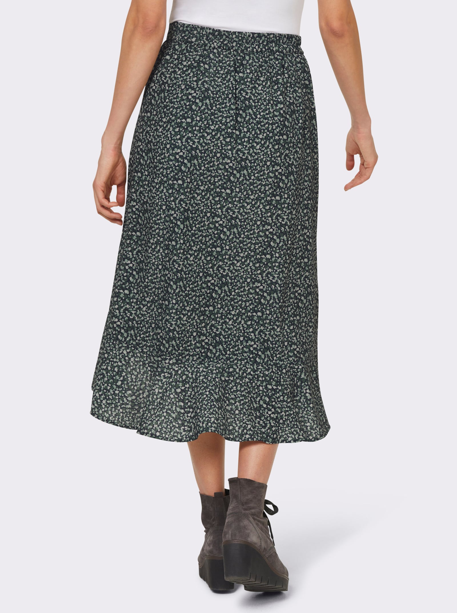 heine Jupe tissée à imprimé mille fleurs - mousse-kaki imprimé