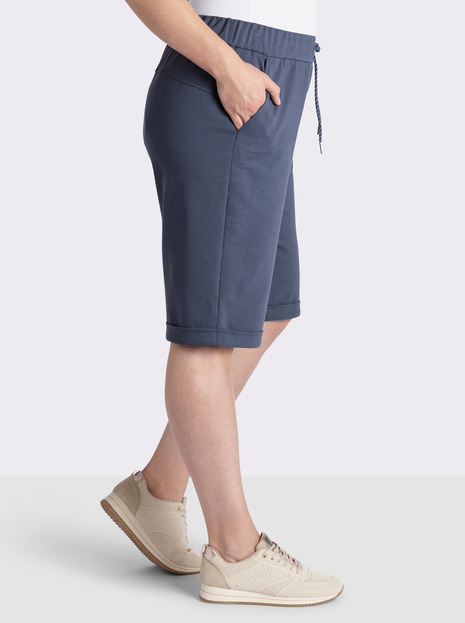 sheego Bermudas mit Schlupfbund, aus Jersey - rauchblau