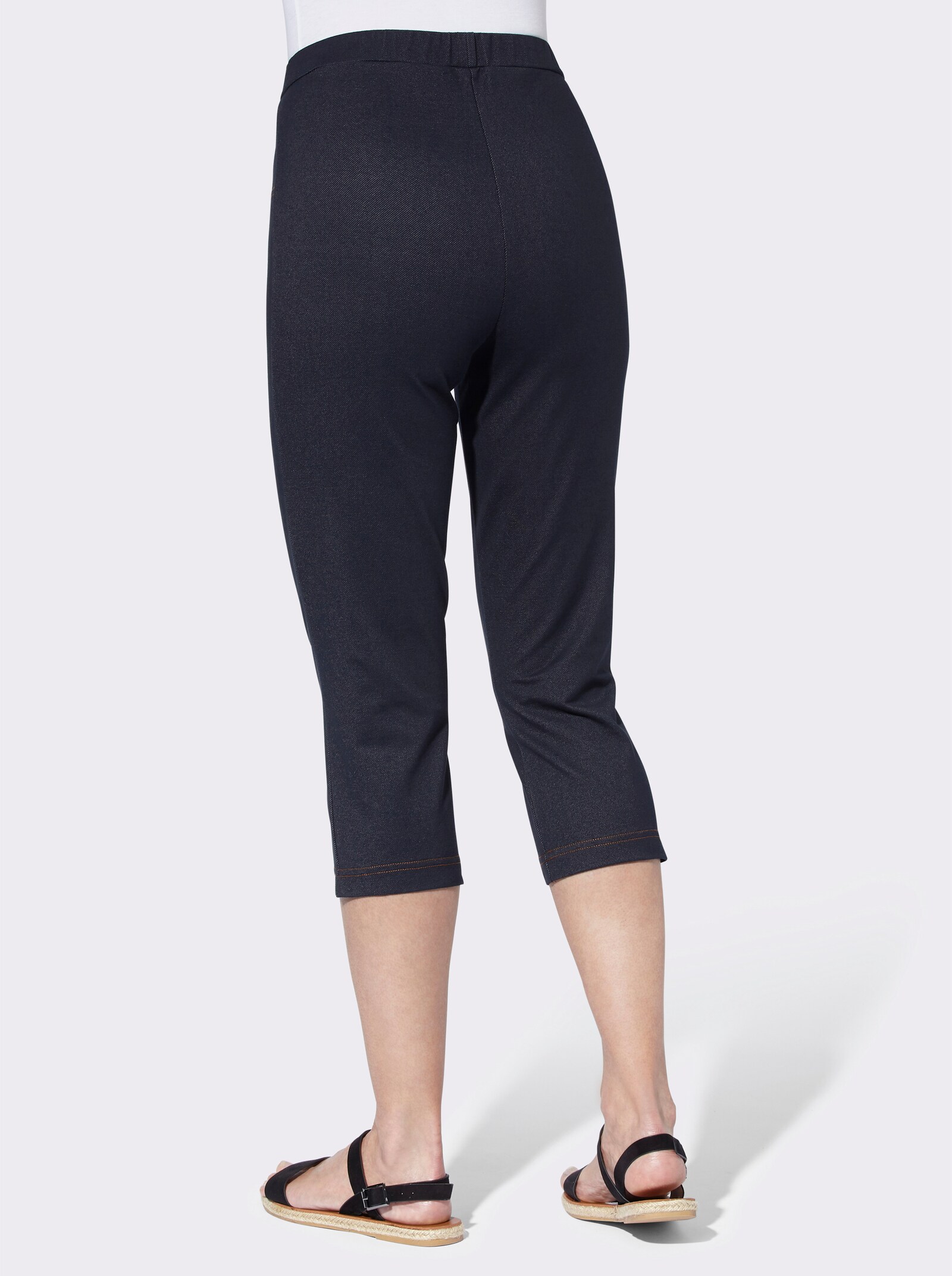 Capri nohavice, džínsový vzhľad - námornícka modrá