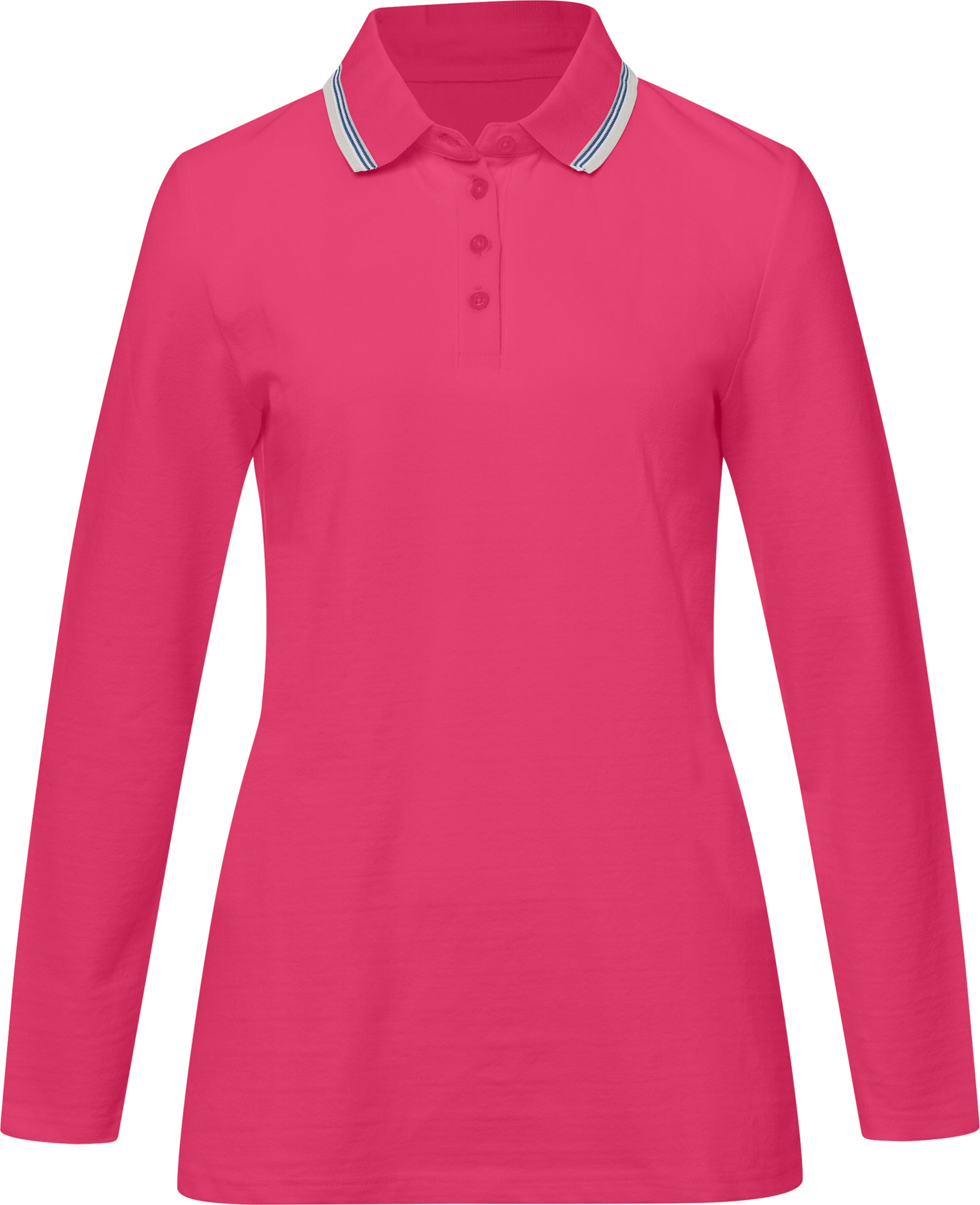 Your Look... for less! Dames Poloshirt met lange mouwen fuchsia Maat