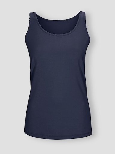 wäschepur Achselhemd - marine + jeansblau + mint