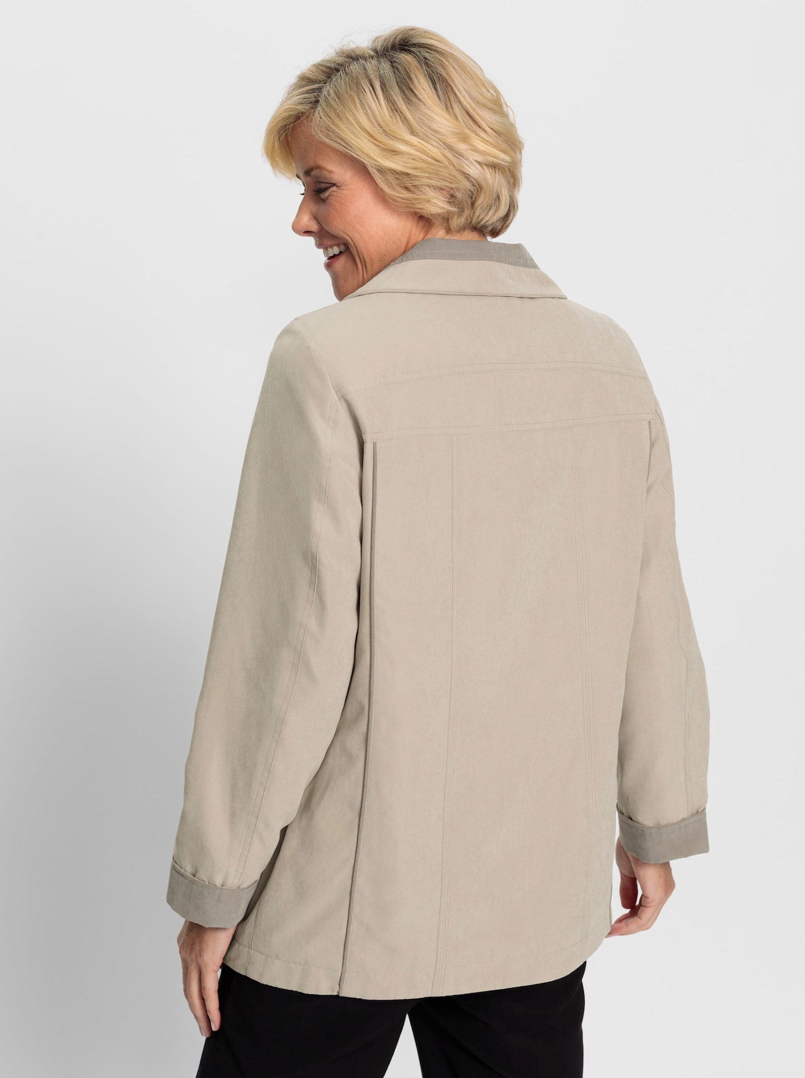 Microfaserjacke mit verdecktem Reißverschluss - sesam