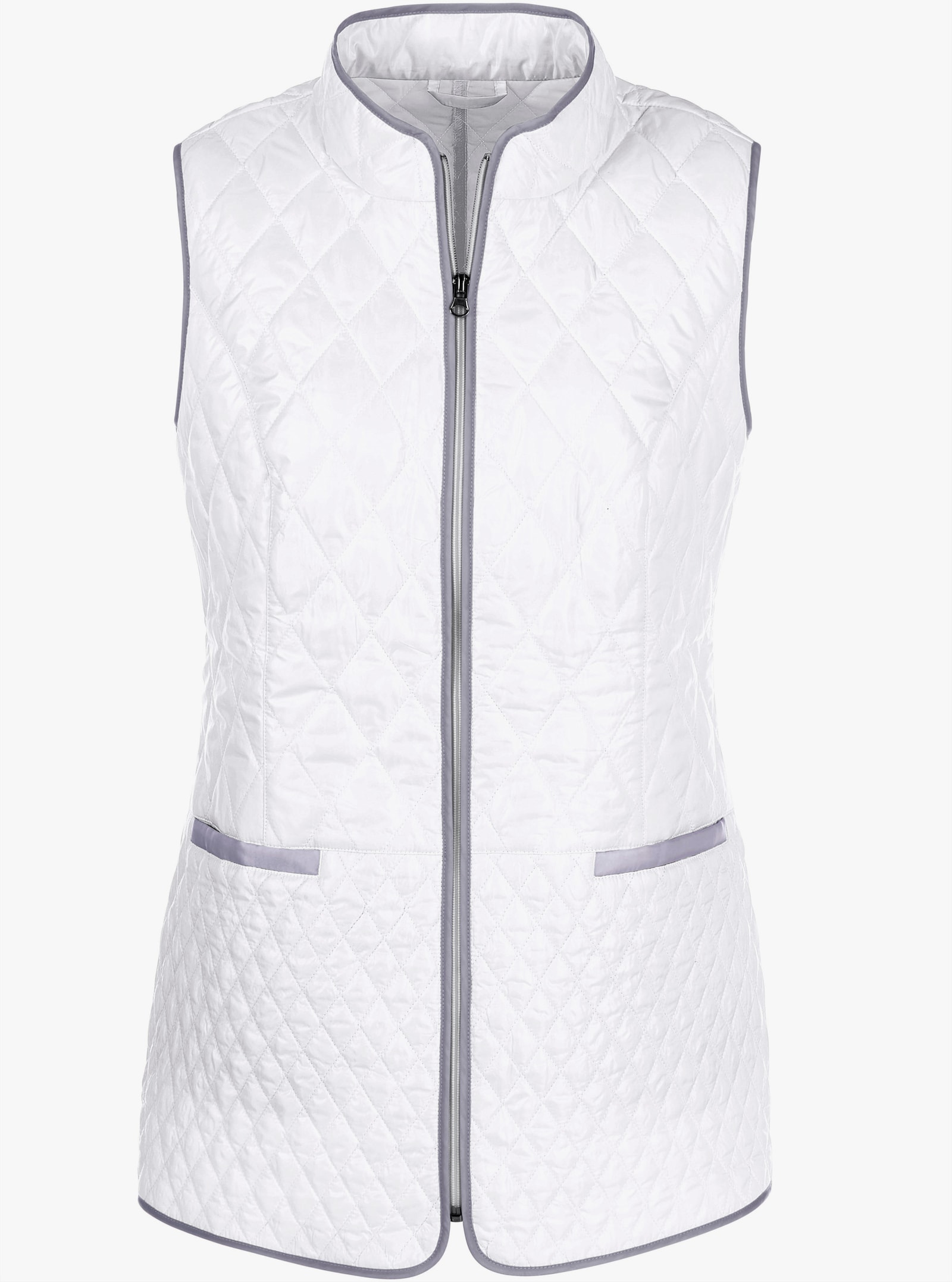 Steppweste mit Stehkragen - weiss