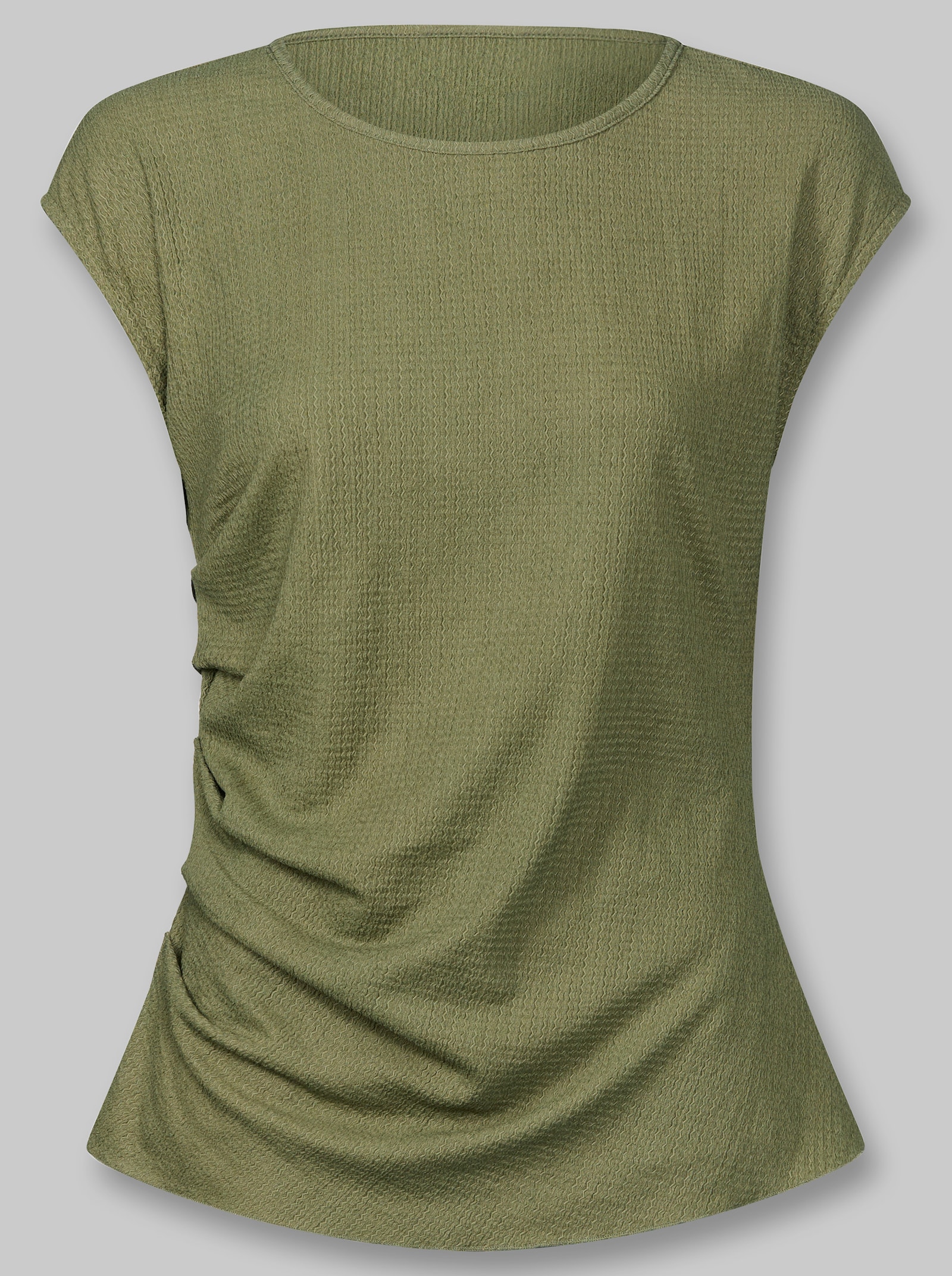 heine Kurzarmshirt im Jaquardmuster - khaki